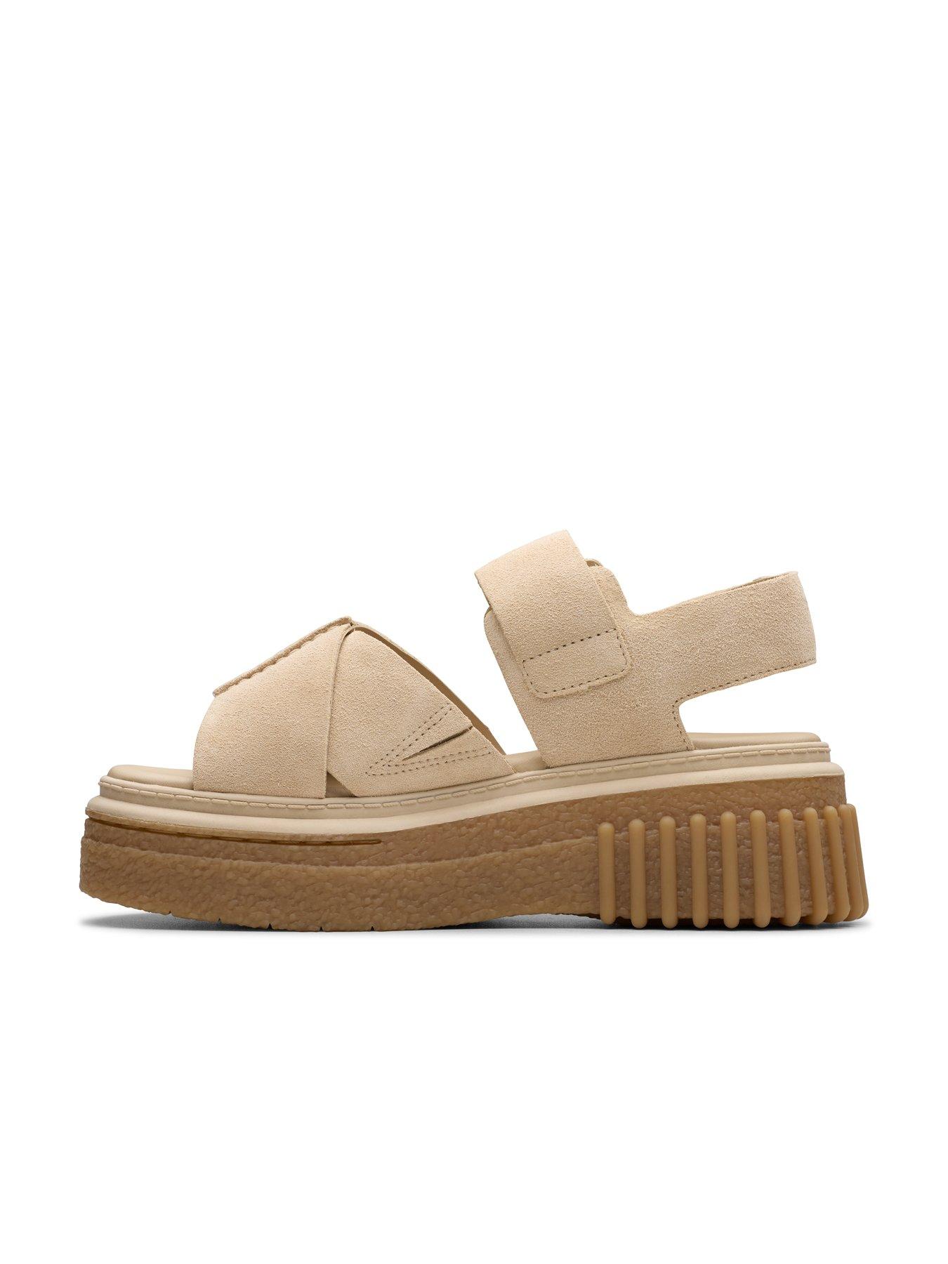 Image 6 of 7 of Clarks Evamar Wish Suede&nbsp;Sandals - Ecru&nbsp;