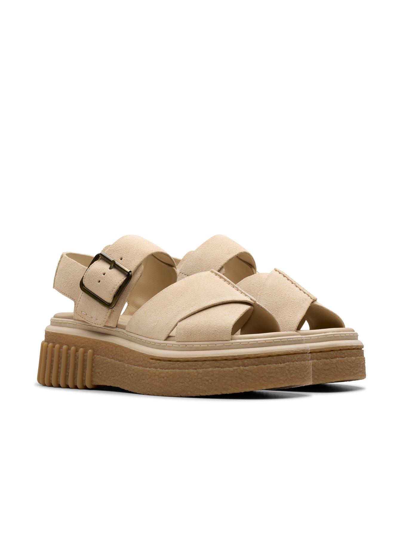 Image 7 of 7 of Clarks Evamar Wish Suede&nbsp;Sandals - Ecru&nbsp;