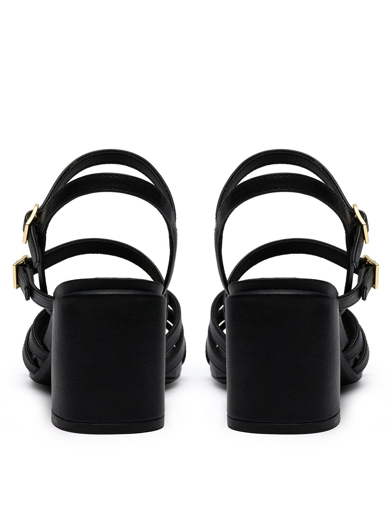  image of clarks-ezoria-strap-sandals-black-leather