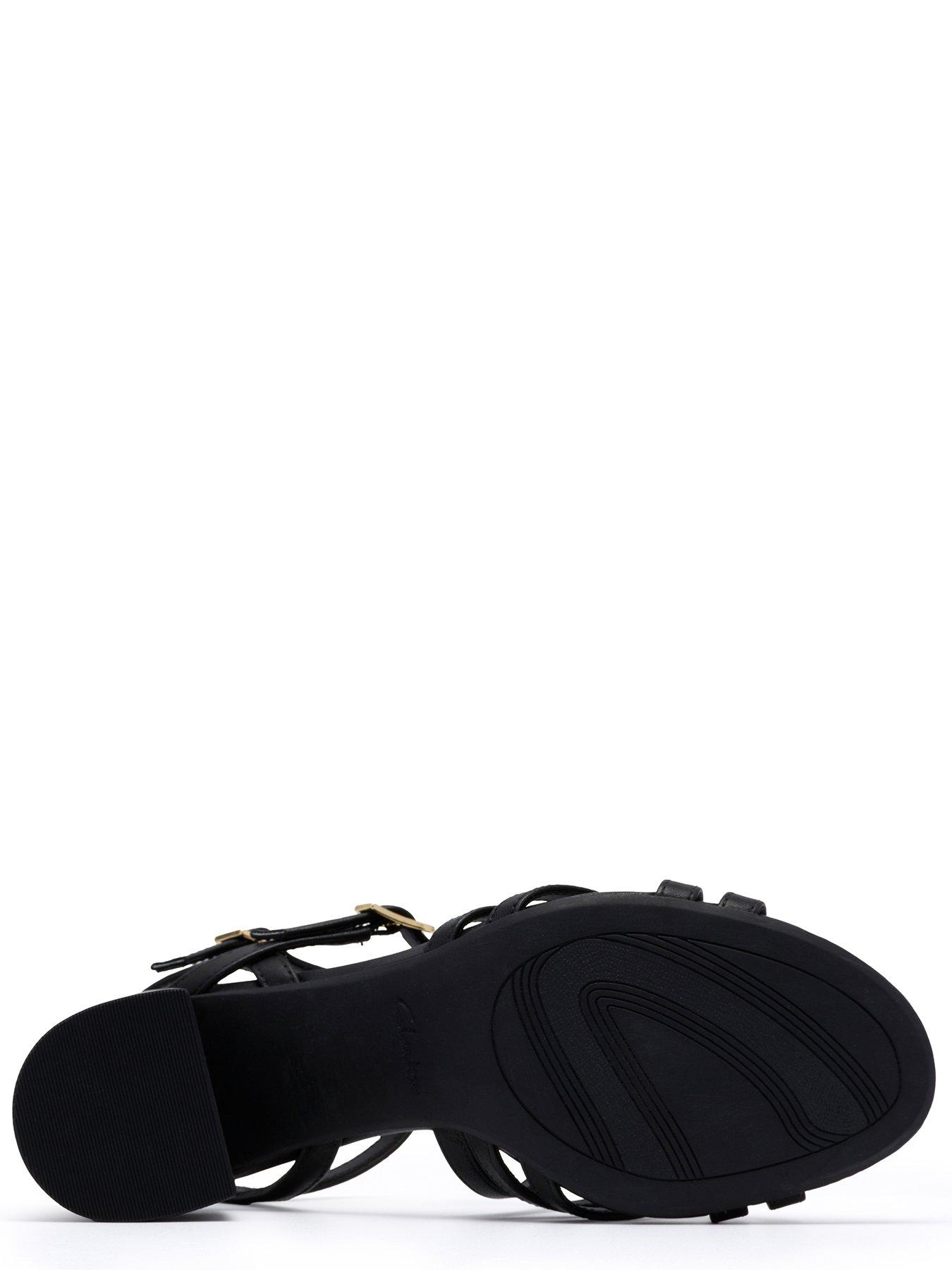  image of clarks-ezoria-strap-sandals-black-leather