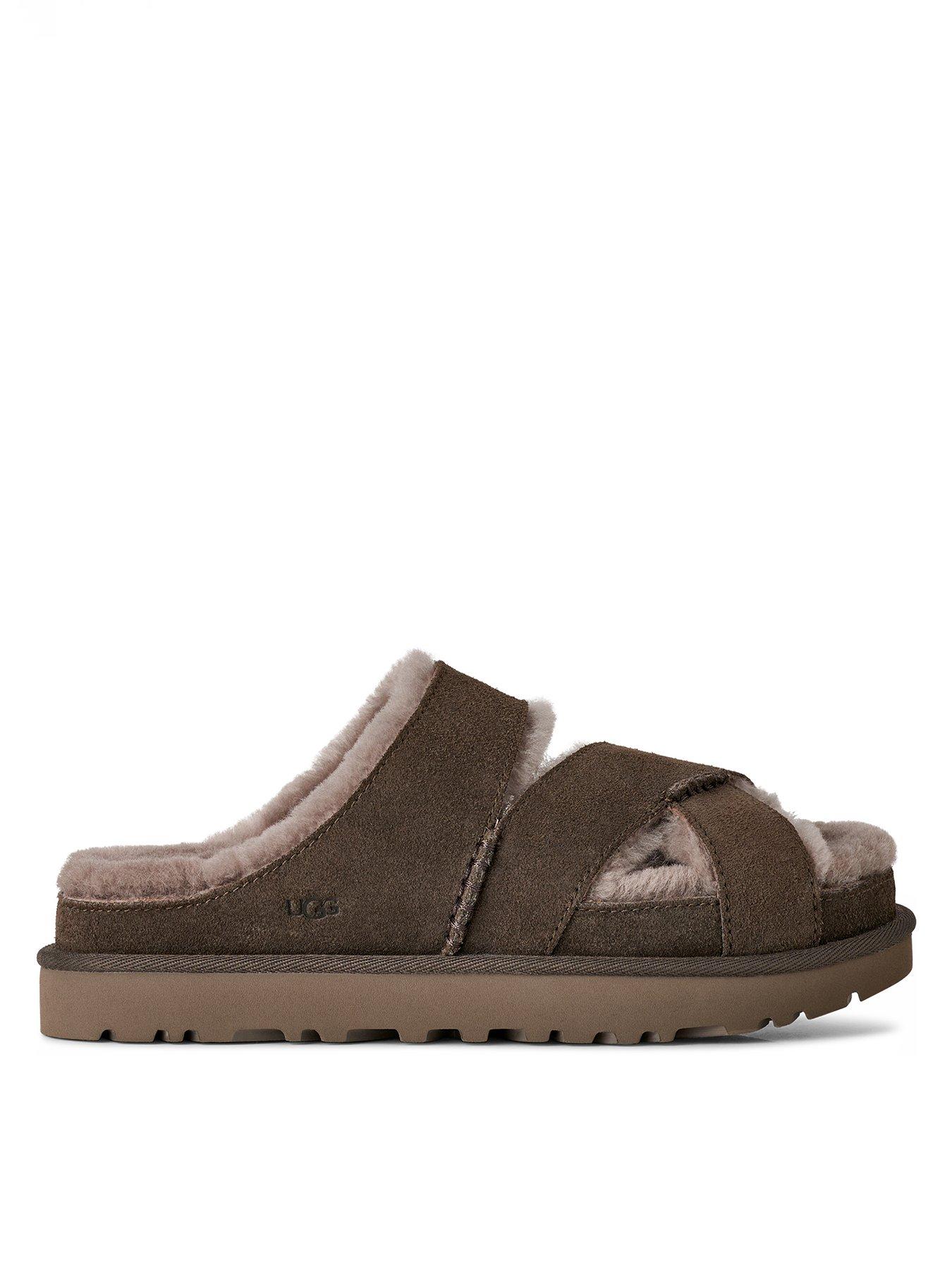 UGG Greenport Cross Strap Slide - Dense Smoke