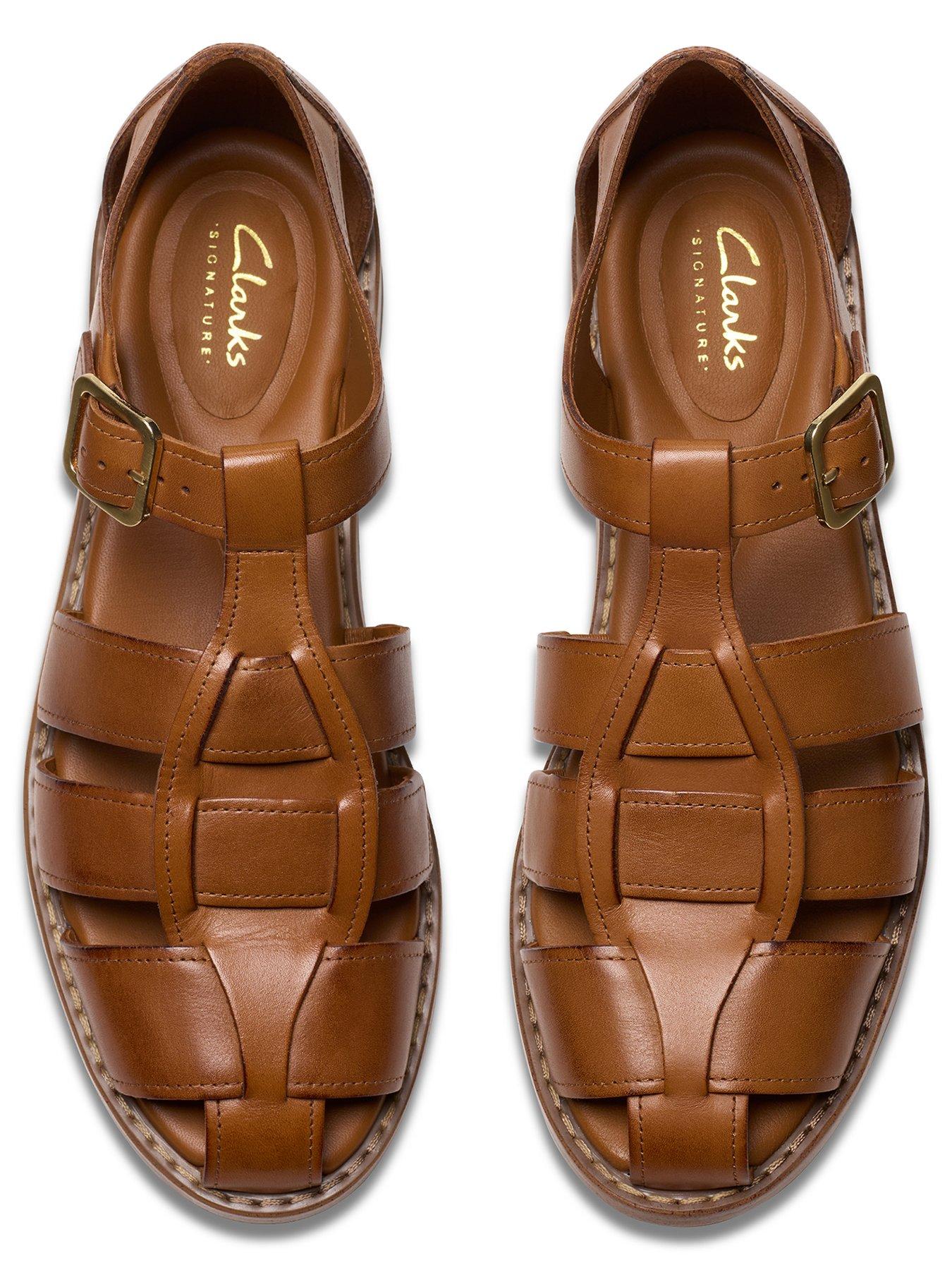 image of clarks-hana-sun-shoes-tan-leather