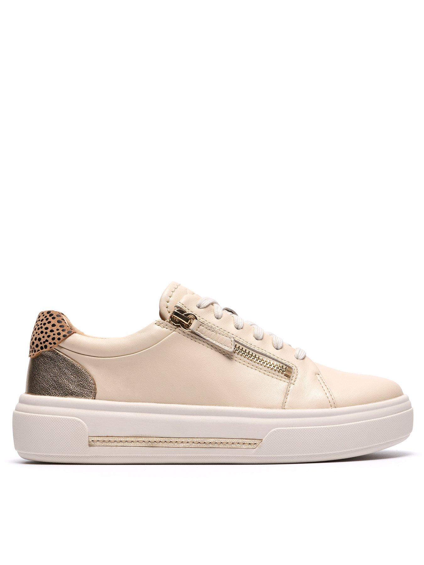 Clarks Hollyrose Zip Shoes - Cream Multi