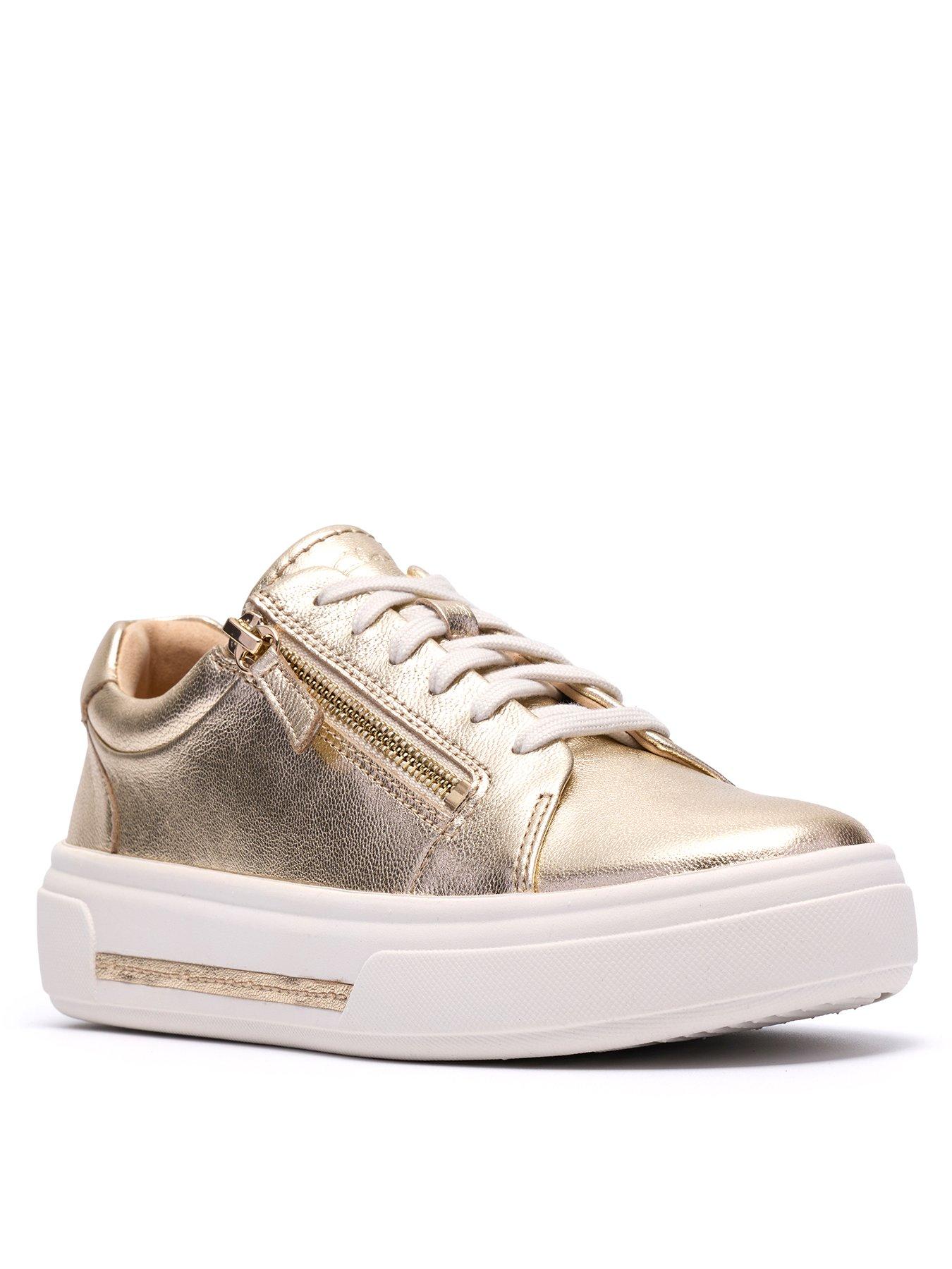 Image 2 of 6 of Clarks Hollyrose Zip Shoes - Gold Leather