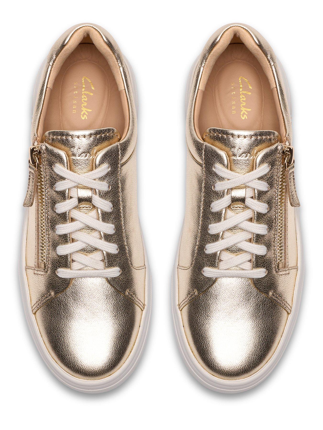 Image 4 of 6 of Clarks Hollyrose Zip Shoes - Gold Leather