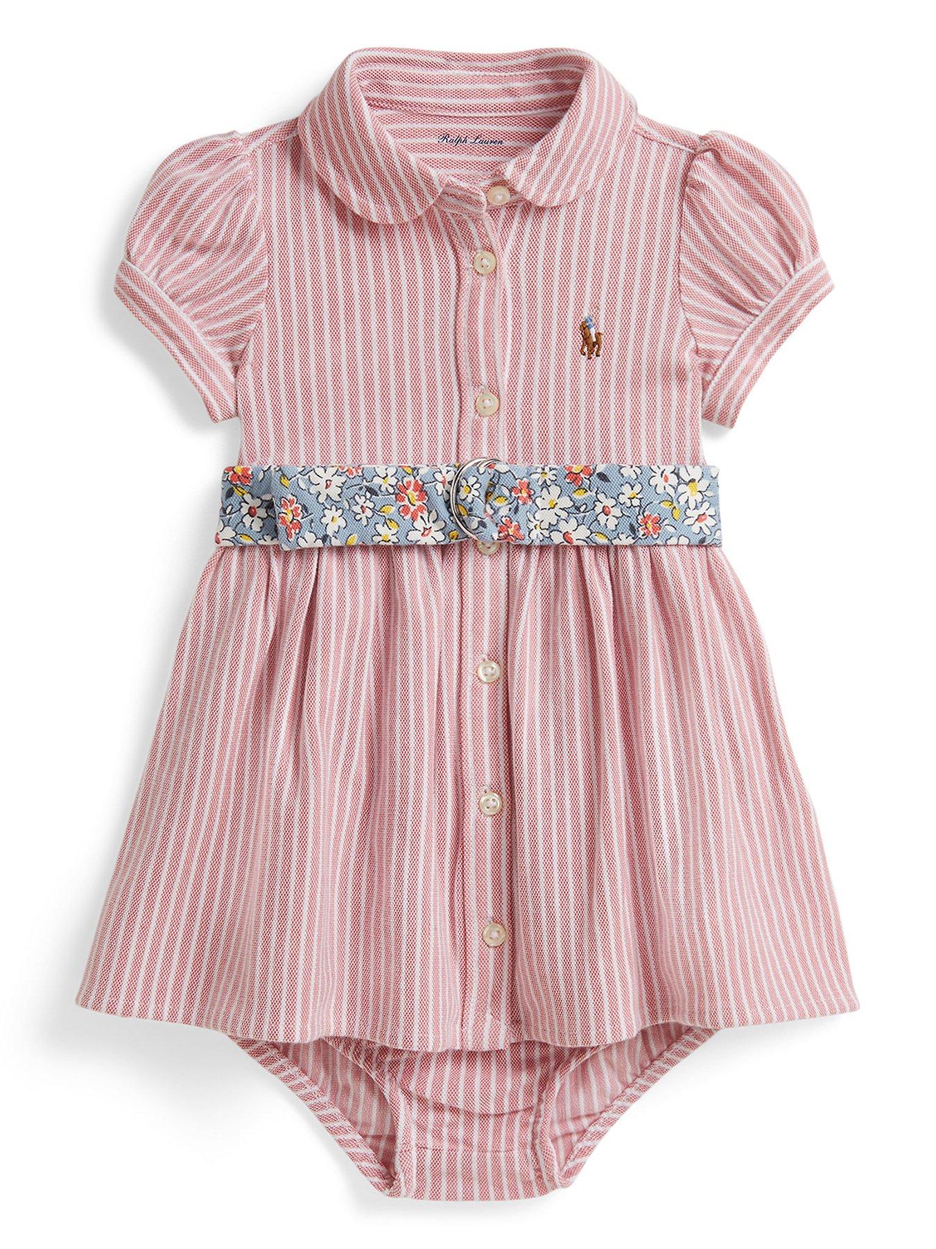 Polo Ralph Lauren Baby Girls Oxford Stripe Dress - Pink