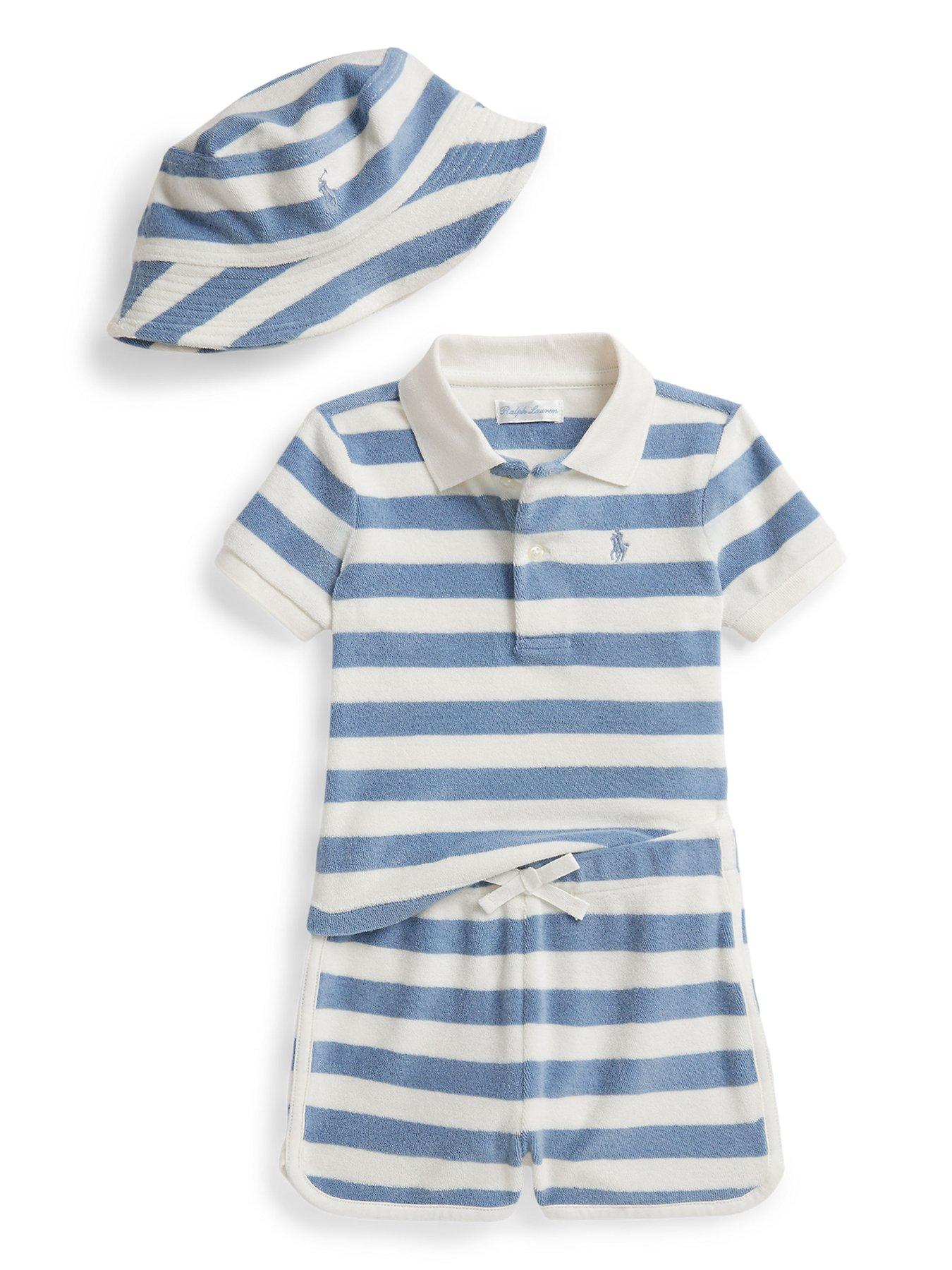 Polo Ralph Lauren Baby Boys Shirt, Shorts  &  Hat Outfit Set - Multi