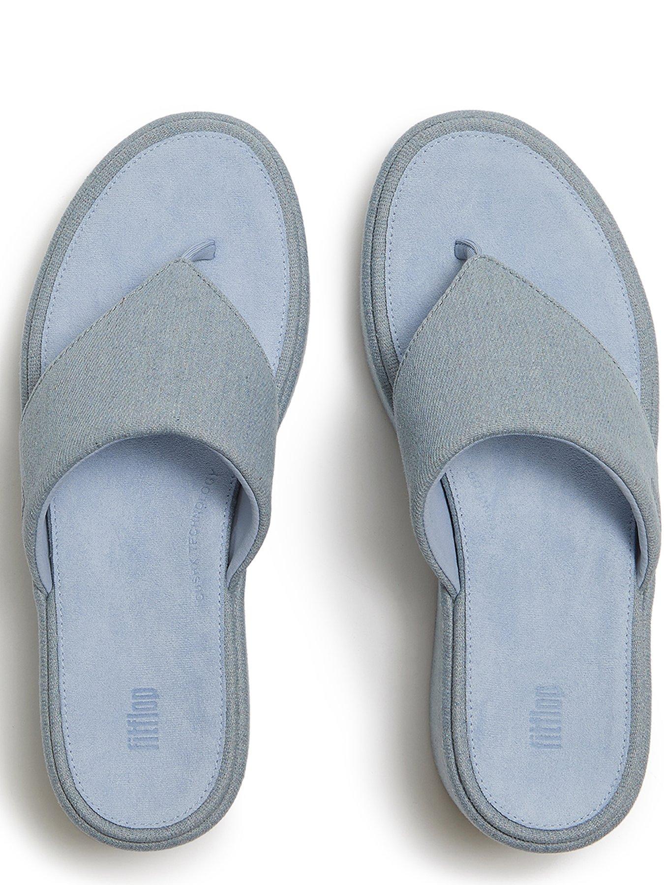  image of fitflop-platfforms-denim-wedge-toe-post-sandals-light-denim