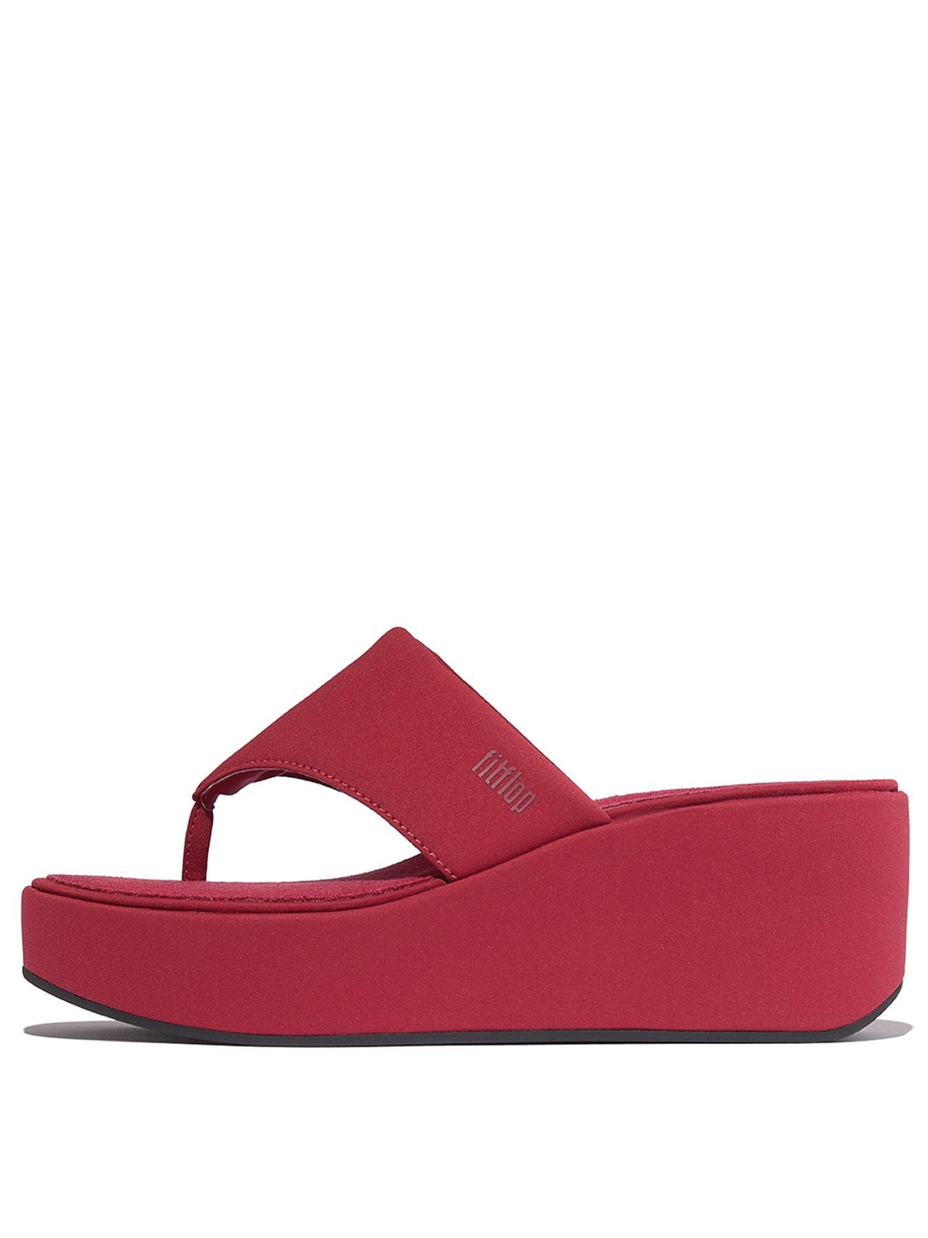 Image 2 of 5 of FitFlop Platfforms Wedge Toe-post Sandals - Burnt Berry
