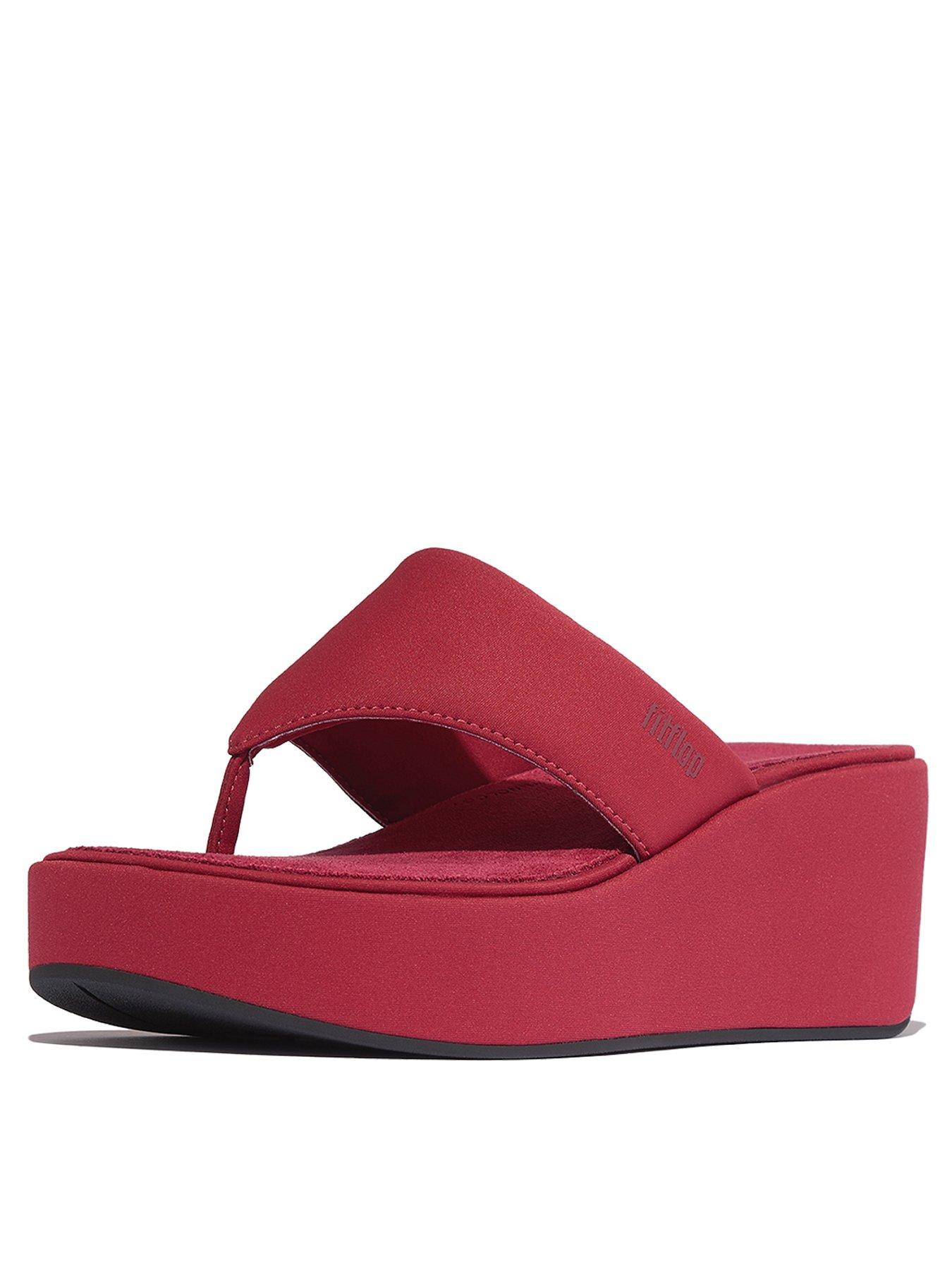 Image 3 of 5 of FitFlop Platfforms Wedge Toe-post Sandals - Burnt Berry