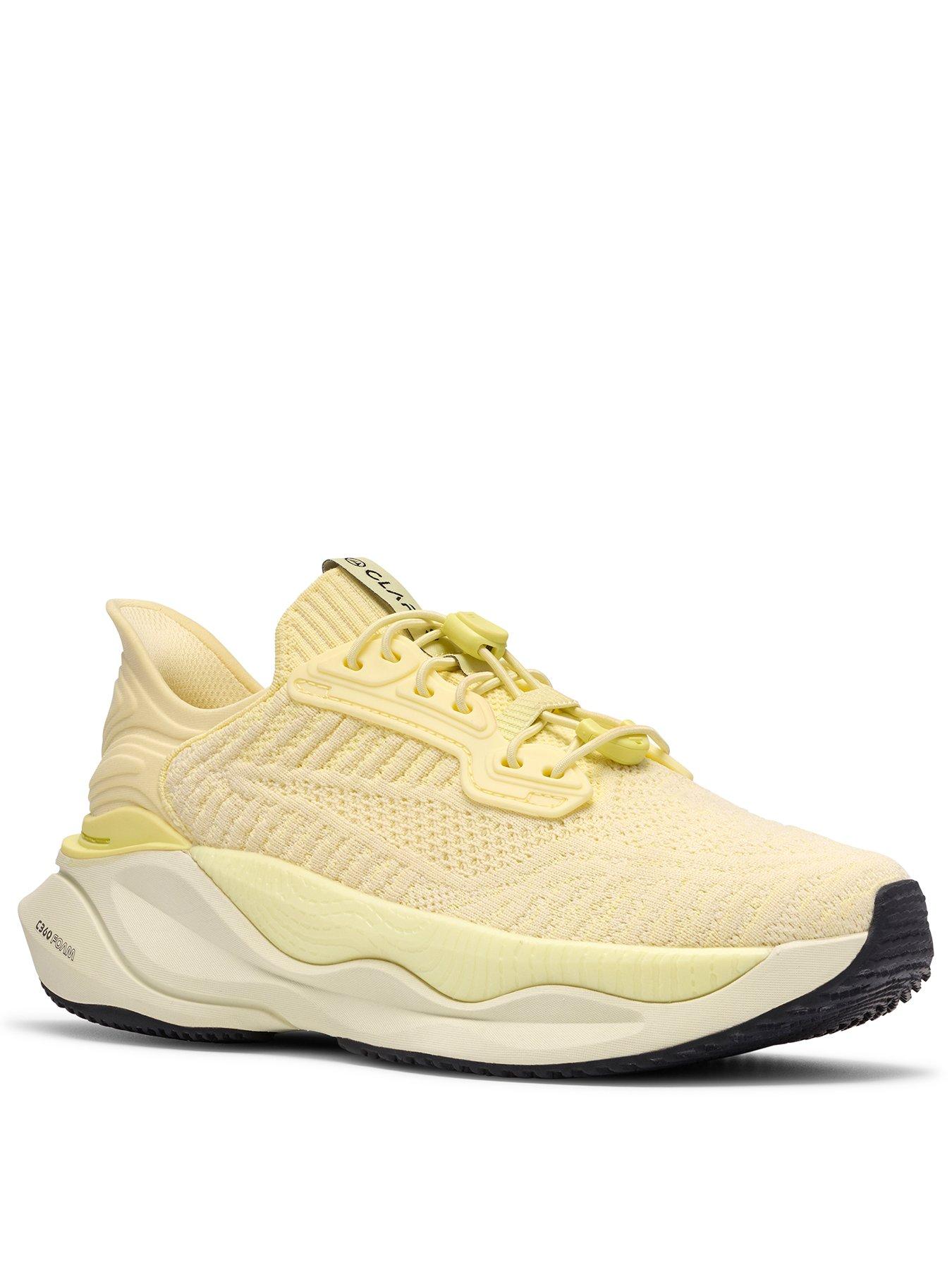 image of clarks-pace-rise-trainer-pale-yellow