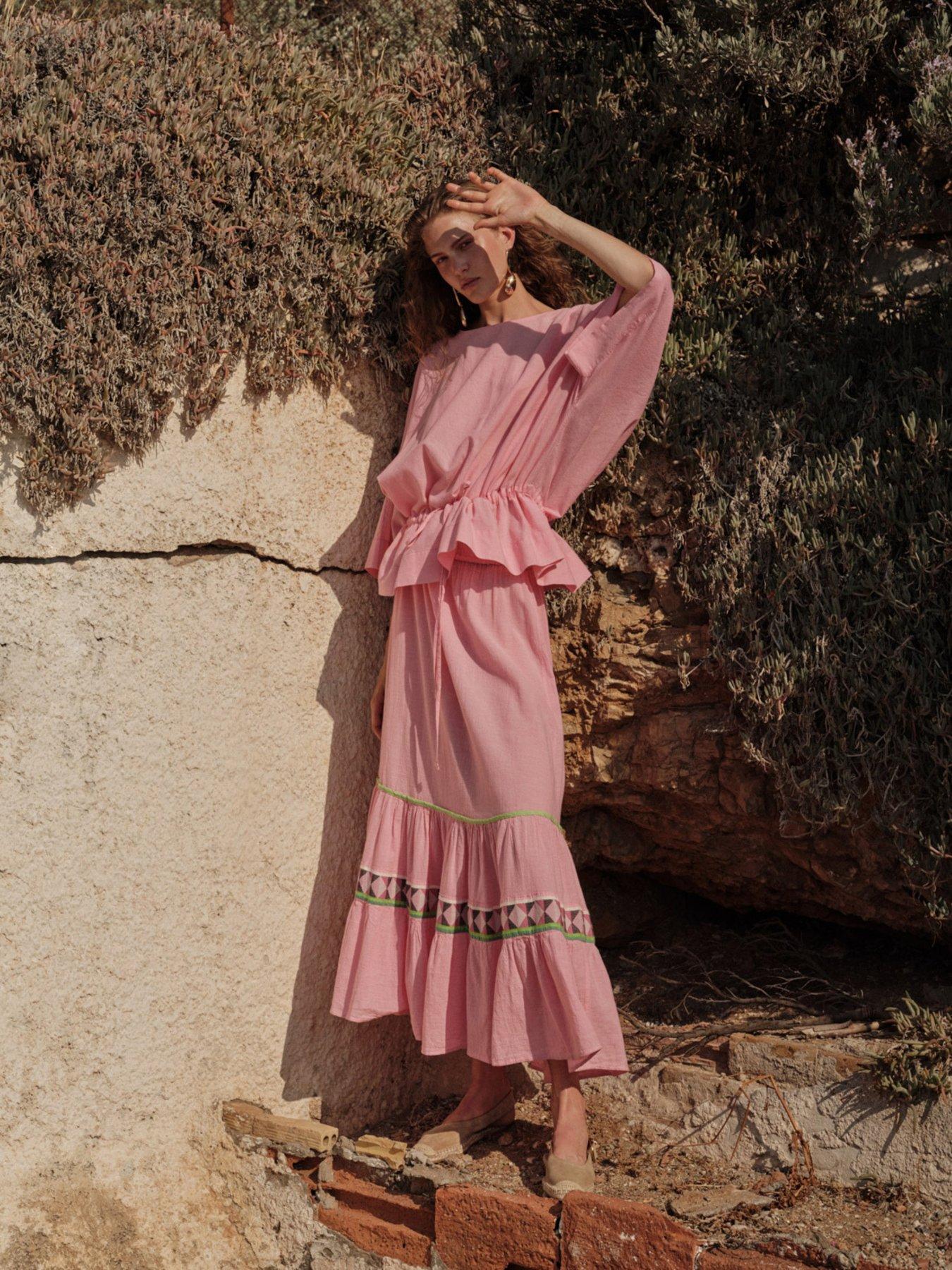  image of devotion-twins-amara-maxi-skirt-pink