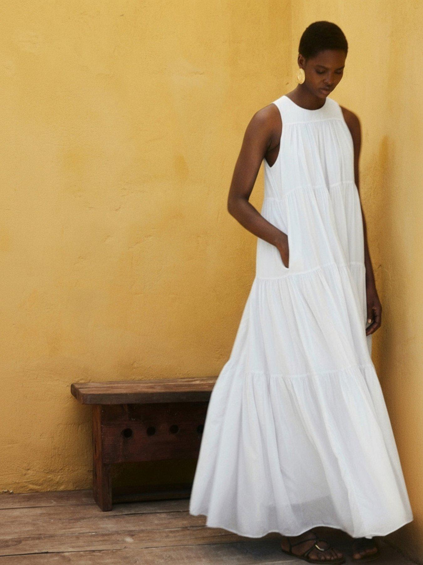 Devotion Twins Lack Maxi Dress - White