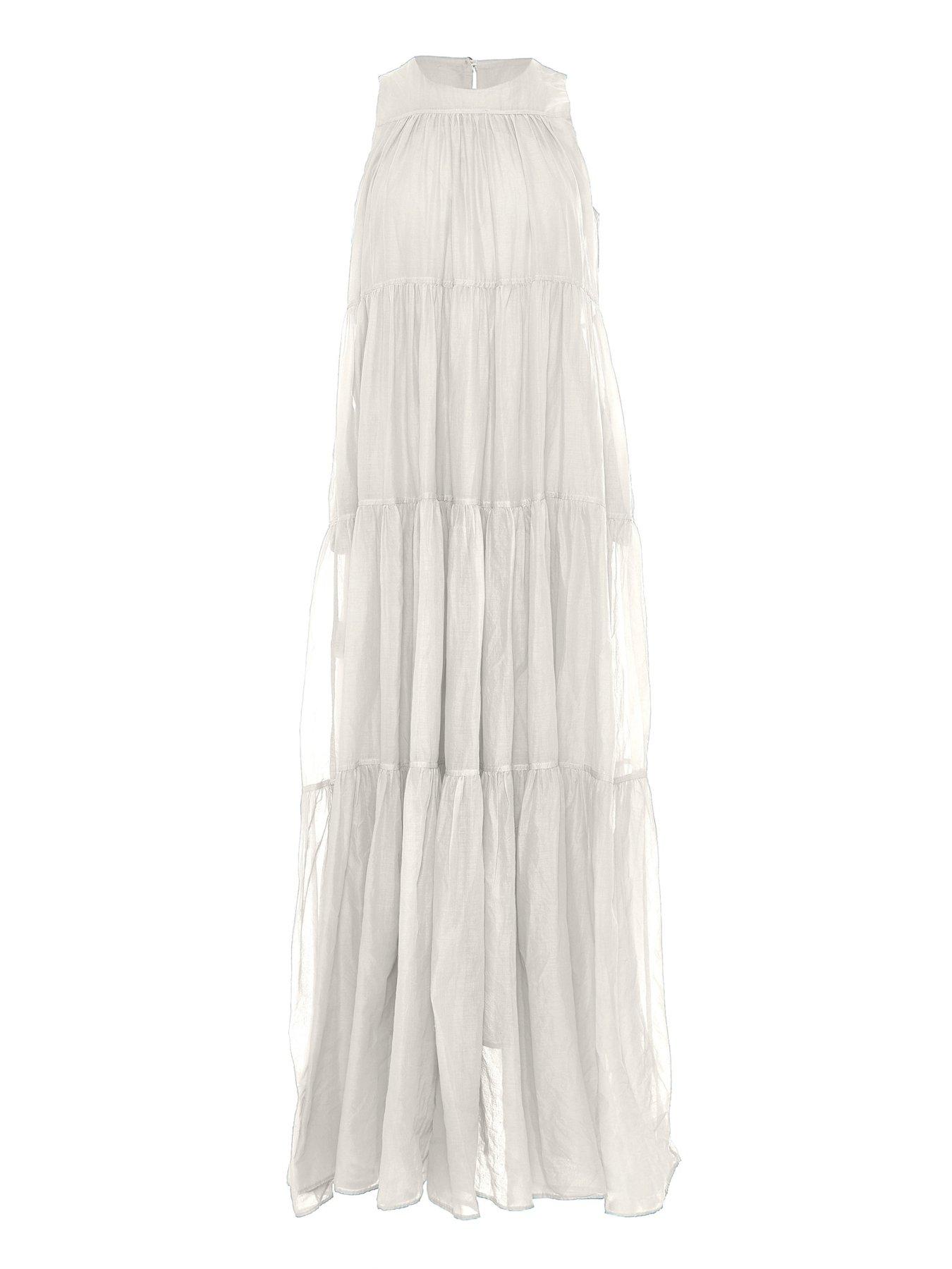 Image 3 of 4 of Devotion Twins Lack Maxi Dress - White