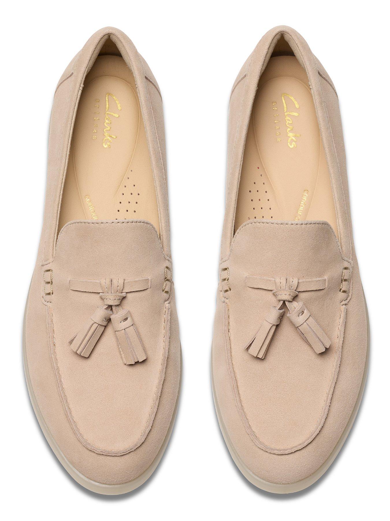  image of clarks-narini-edge-shoes-sand-suede