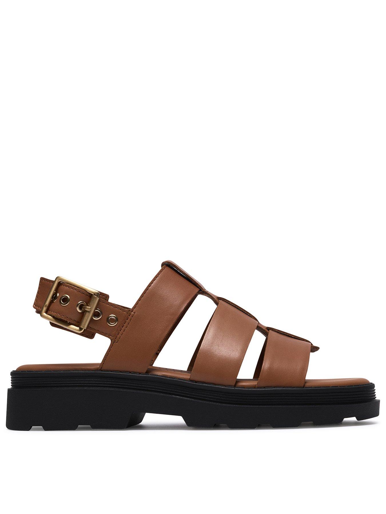 Image 1 of 6 of Clarks Orinoco3 Strap Wide Fit Sandals - Tan Leather