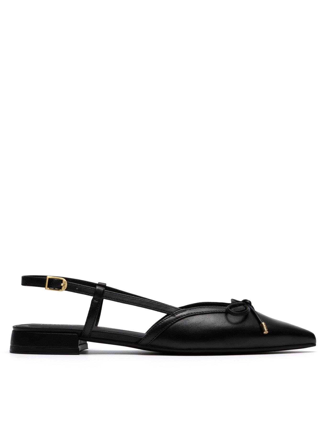 front image of clarks-sensa15-bow-shoes-black-leather