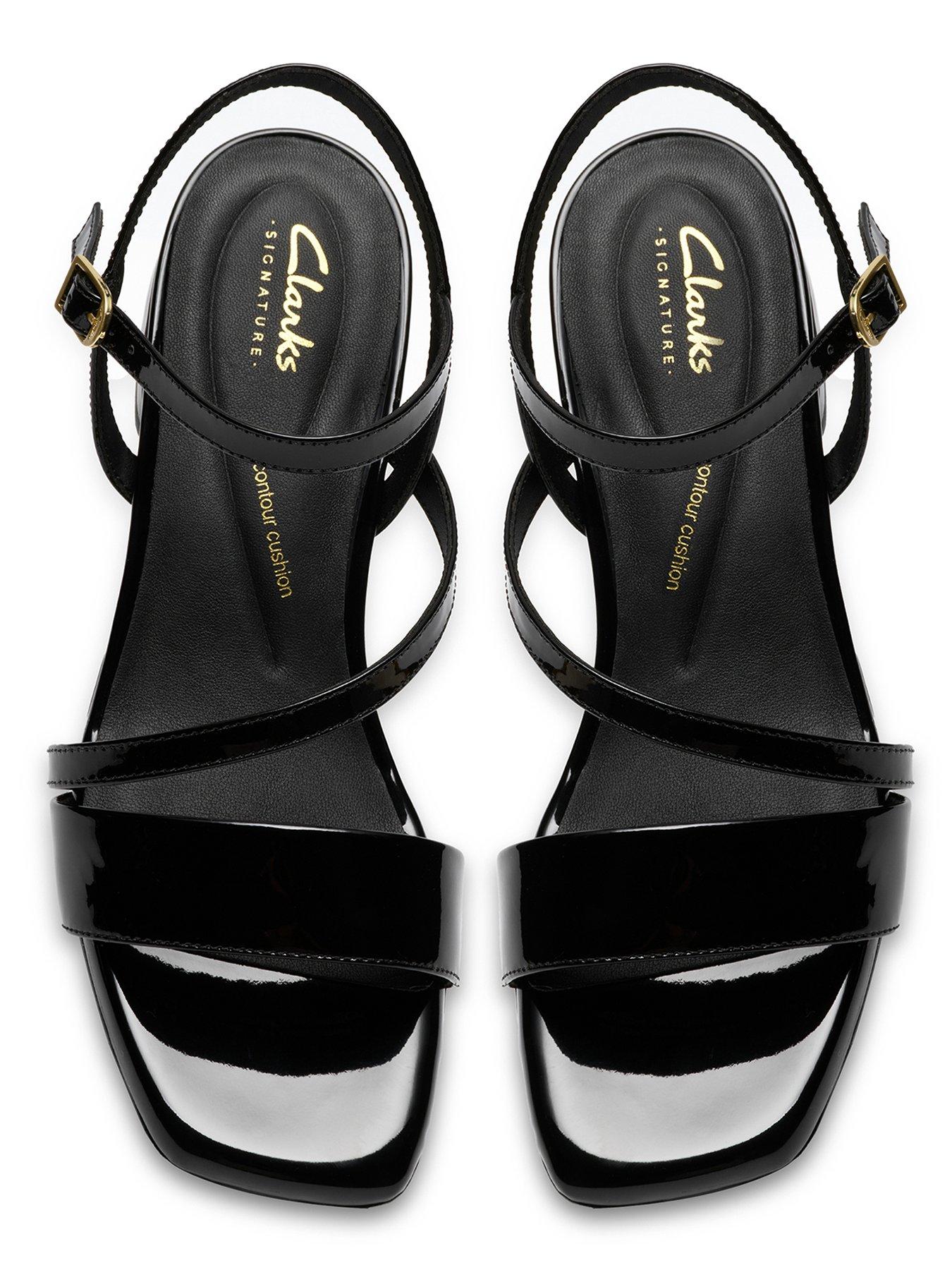  image of clarks-serina35-strap-sandals-black-pat