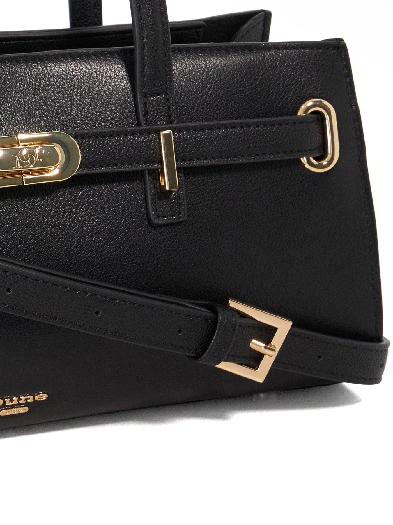  image of dune-london-depend-leather-shoulder-bag-black