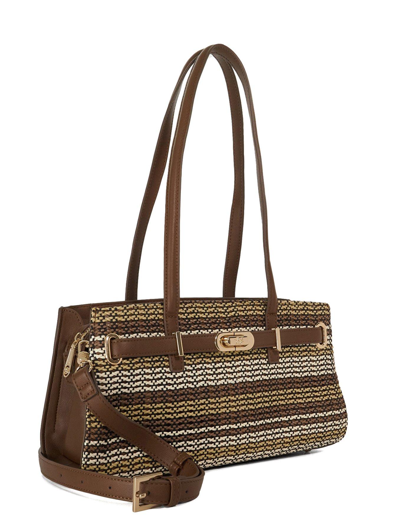  image of dune-london-depend-leather-shoulder-bag-tan