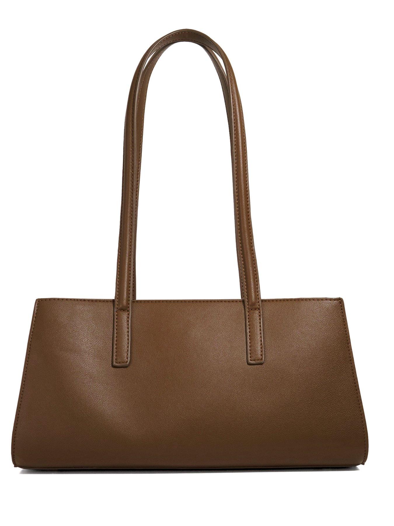  image of dune-london-depend-leather-shoulder-bag-tan