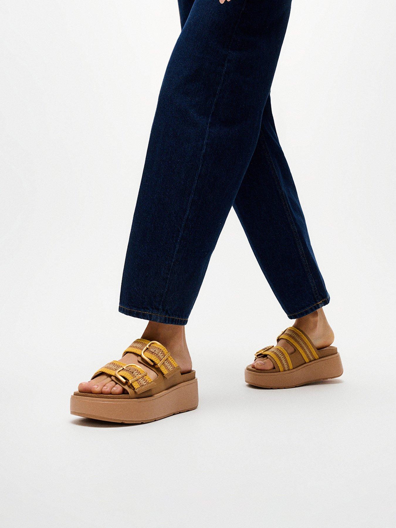 FitFlop Gen-ff Max Buckle Stripe Webbing Two-bar Slides - Tumeric