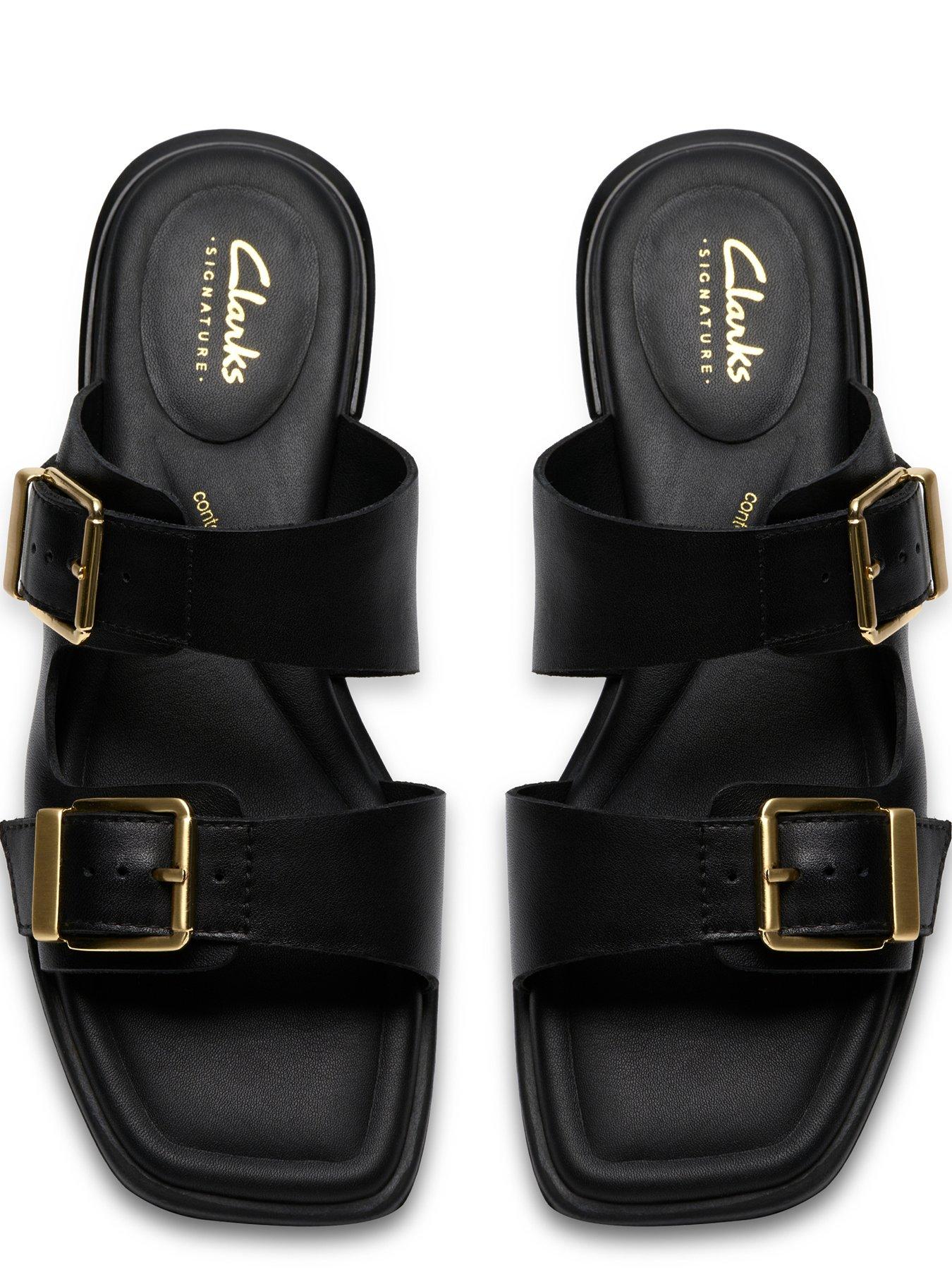  image of clarks-ariany-bay-sandals-black-leather