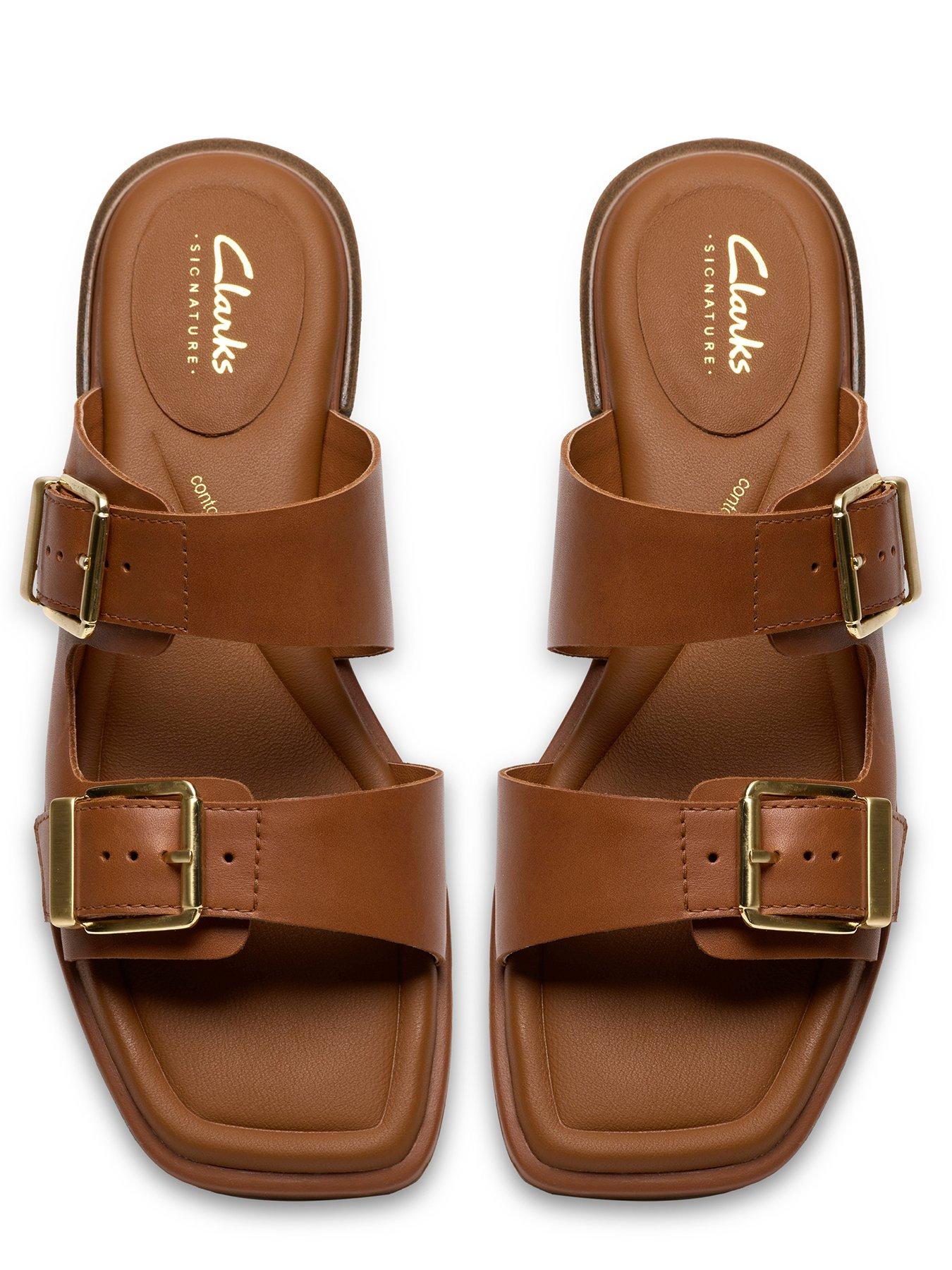  image of clarks-ariany-bay-sandals-tan-leather