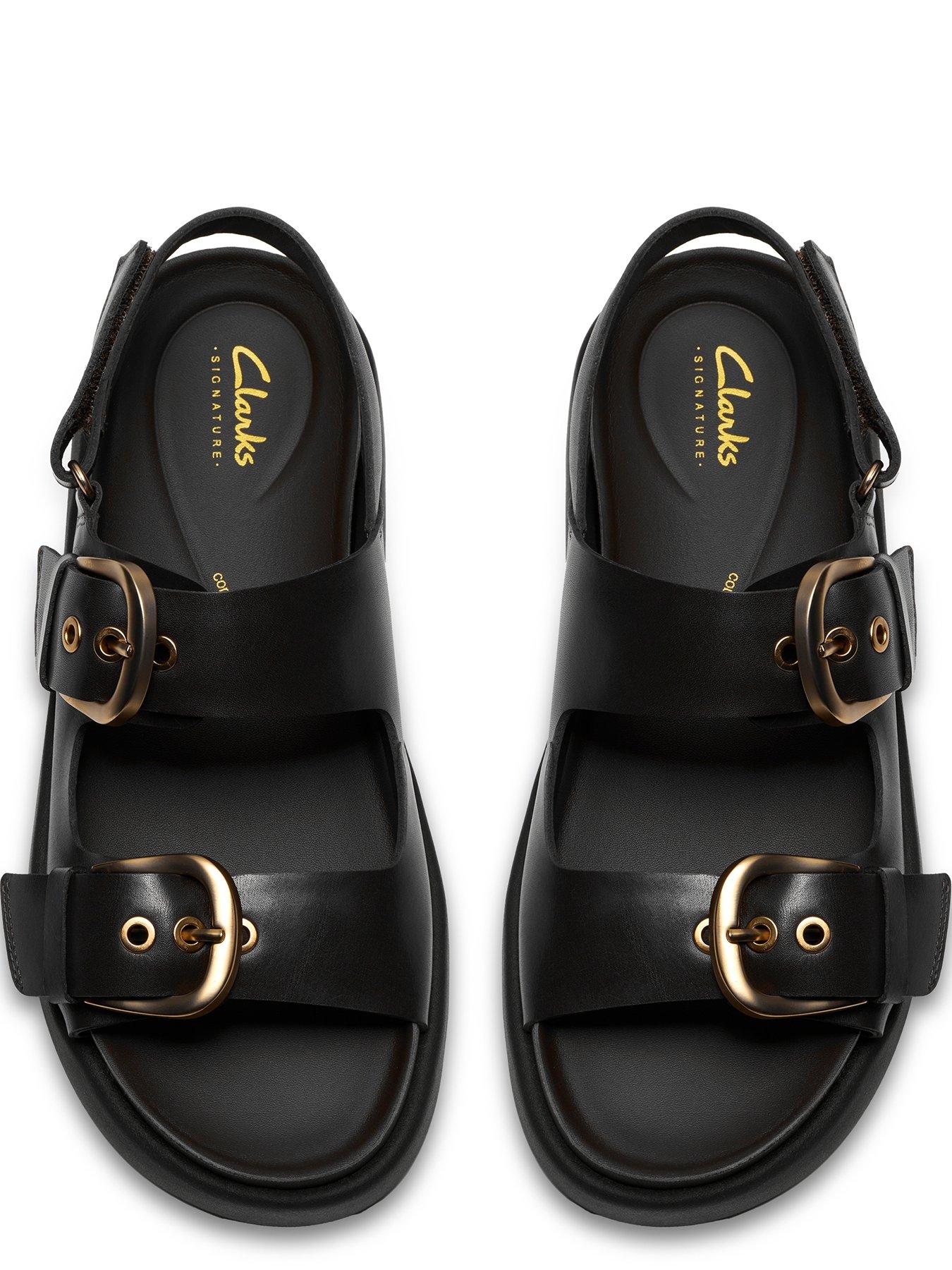  image of clarks-aristella-bay-sandals-black-leather