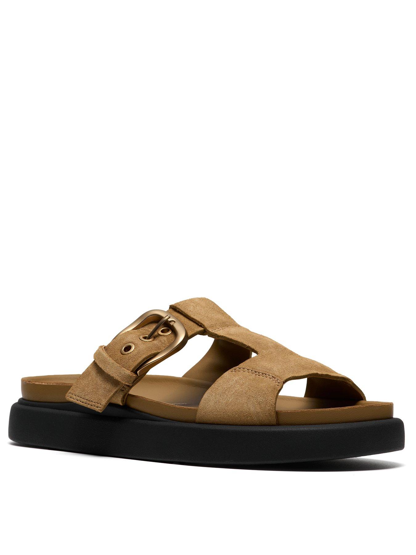 Image 2 of 6 of Clarks Aristella West Sandals - Warm Sand Suede