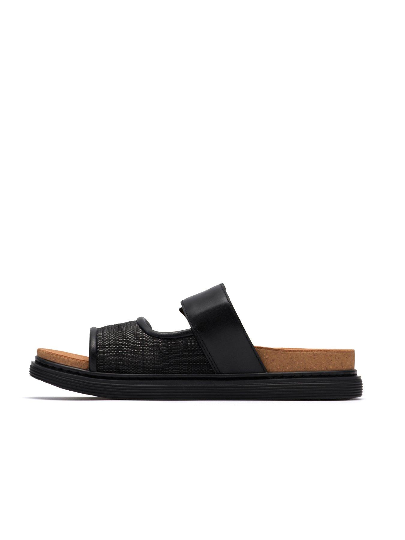  image of clarks-arwell-step-sandals-black-leather