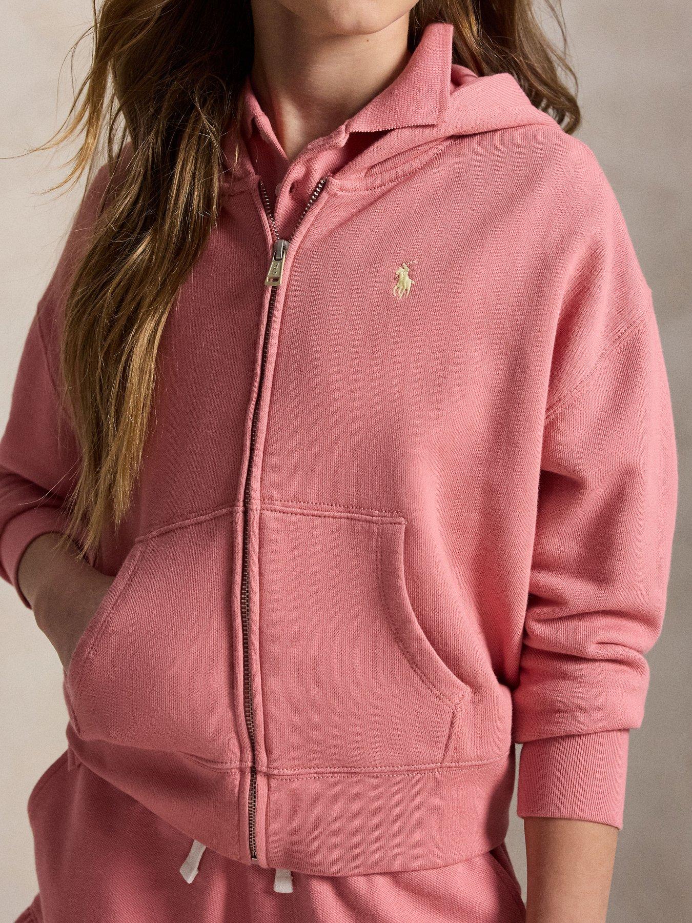 Polo Ralph Lauren Girls Full Zip Hoodie - Pink | Littlewoods