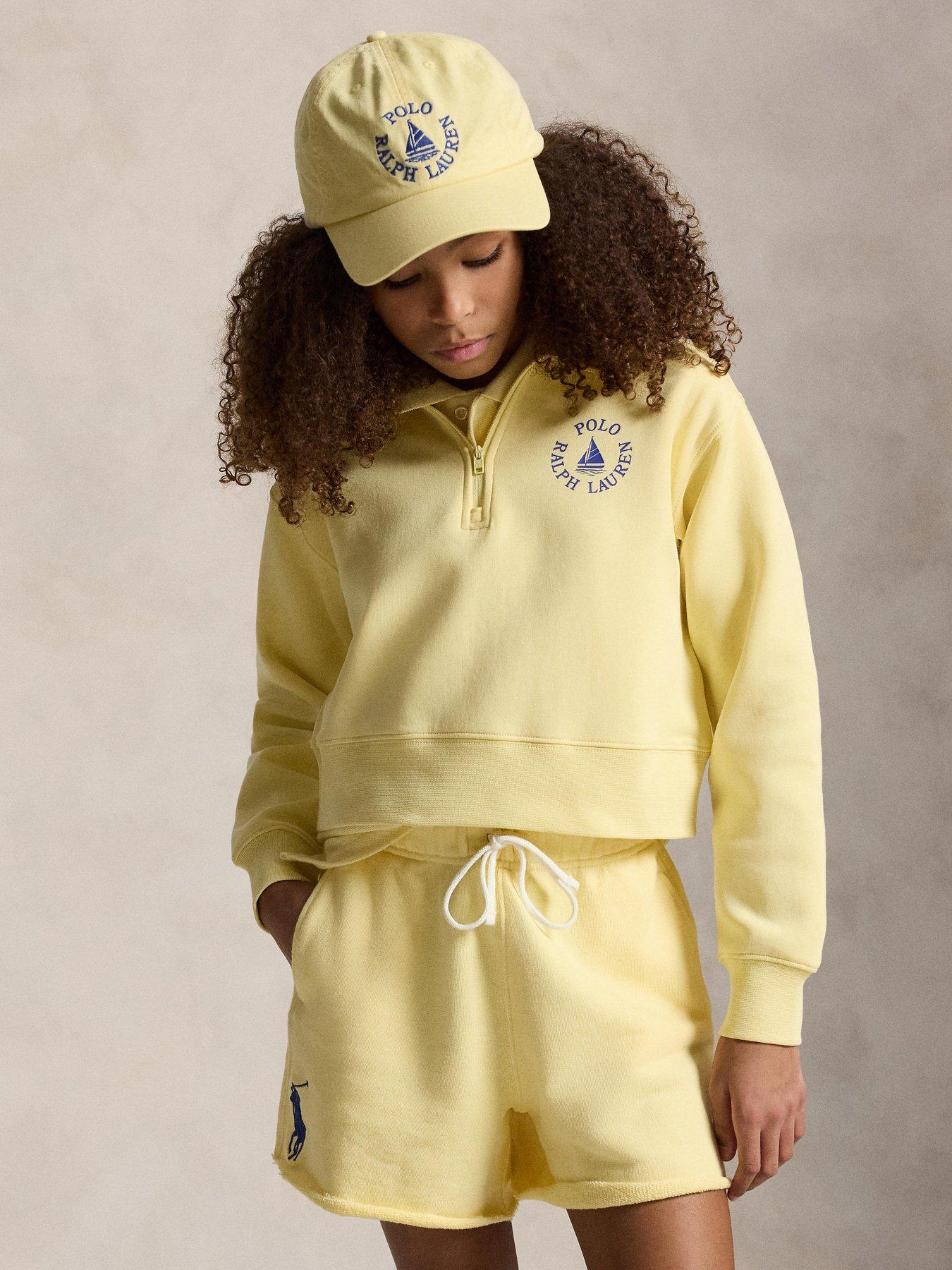 Polo Ralph Lauren Girls Half Zip Sweatshirt - Light Yellow