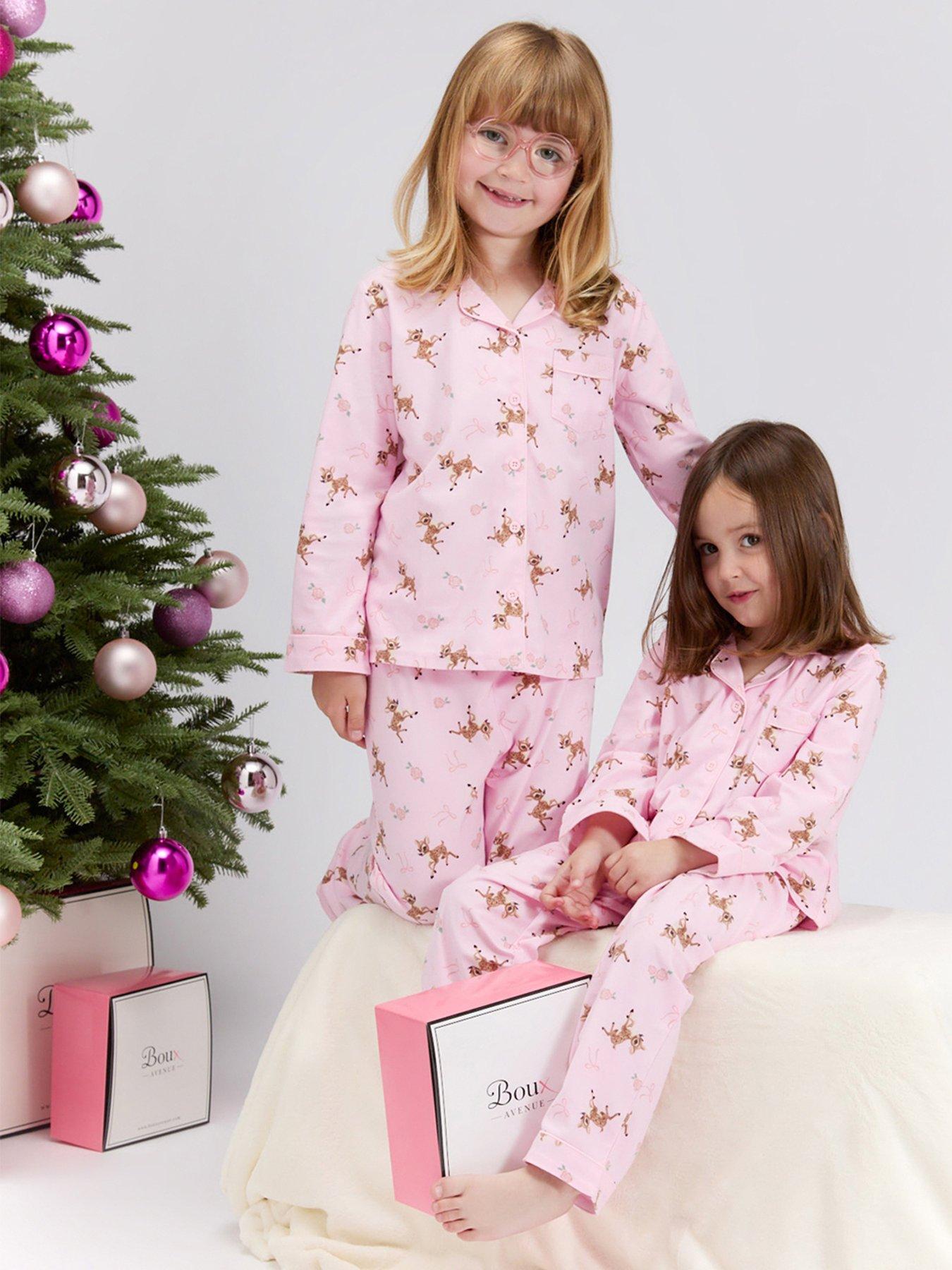 Boux Avenue Girls Deer Print Pyjamas In A Bag - Pink Mix
