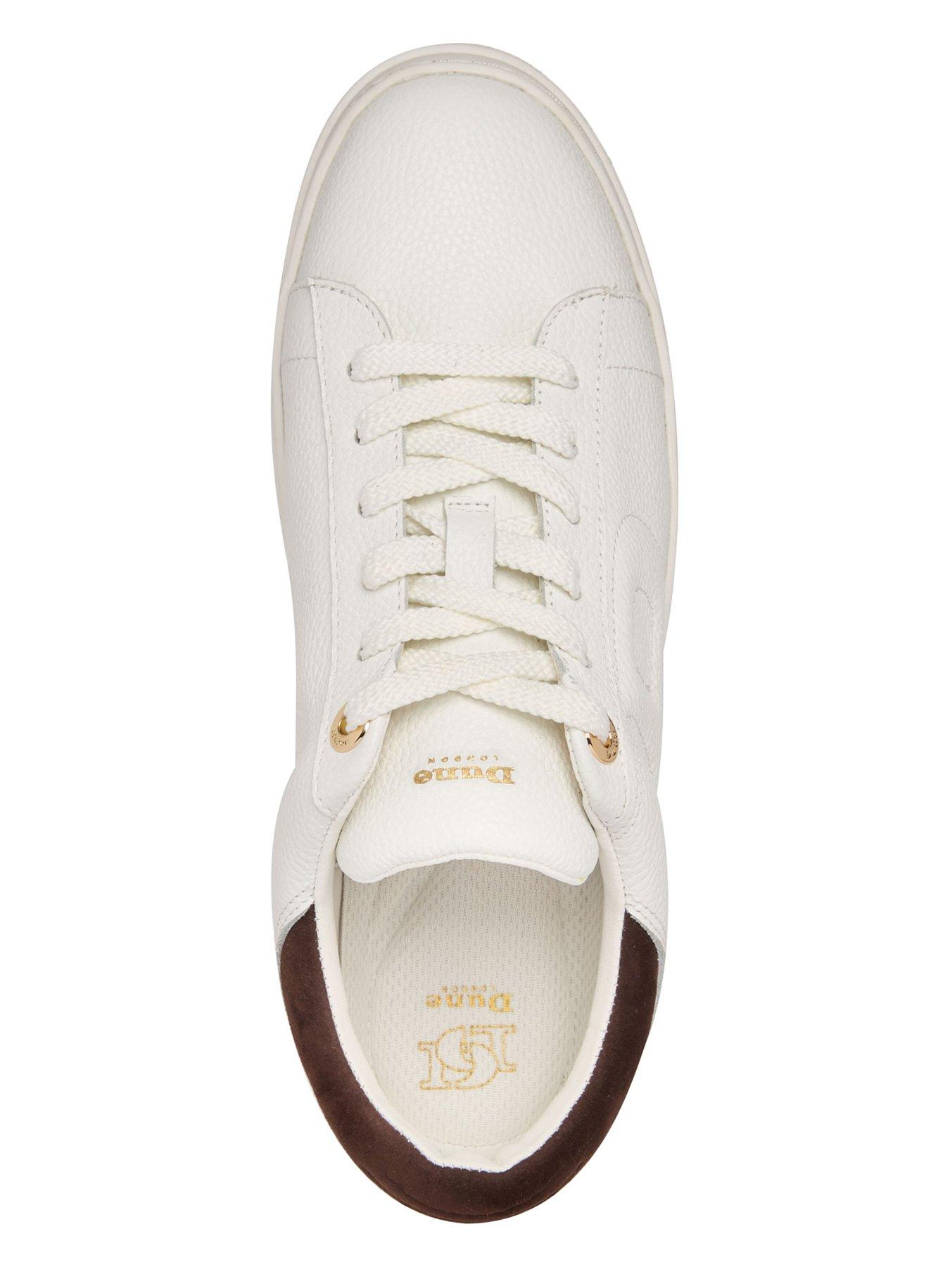  image of dune-london-eden-leather-flatform-trainers-white
