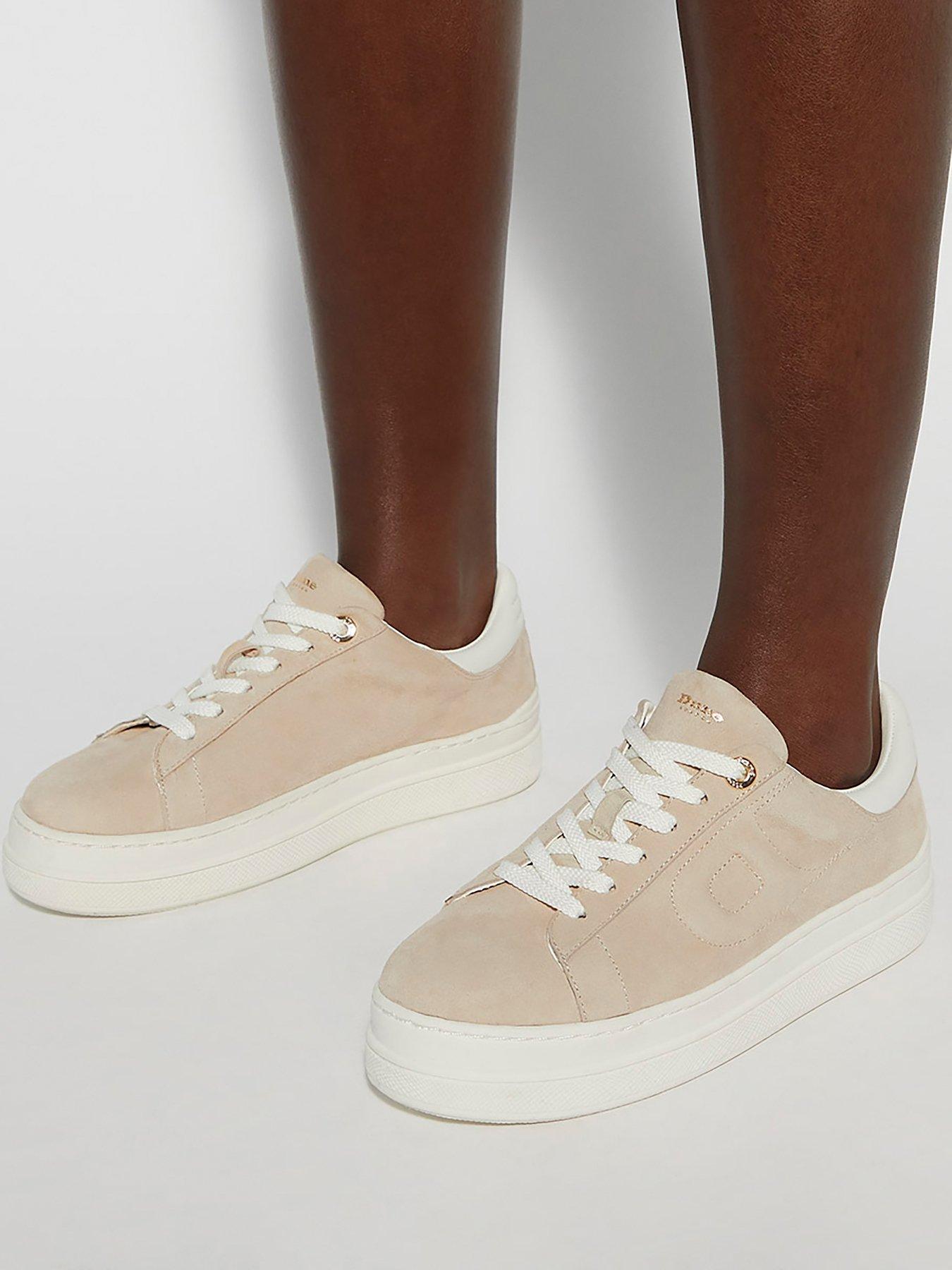  image of dune-london-eden-suede-flatform-trainers-sand