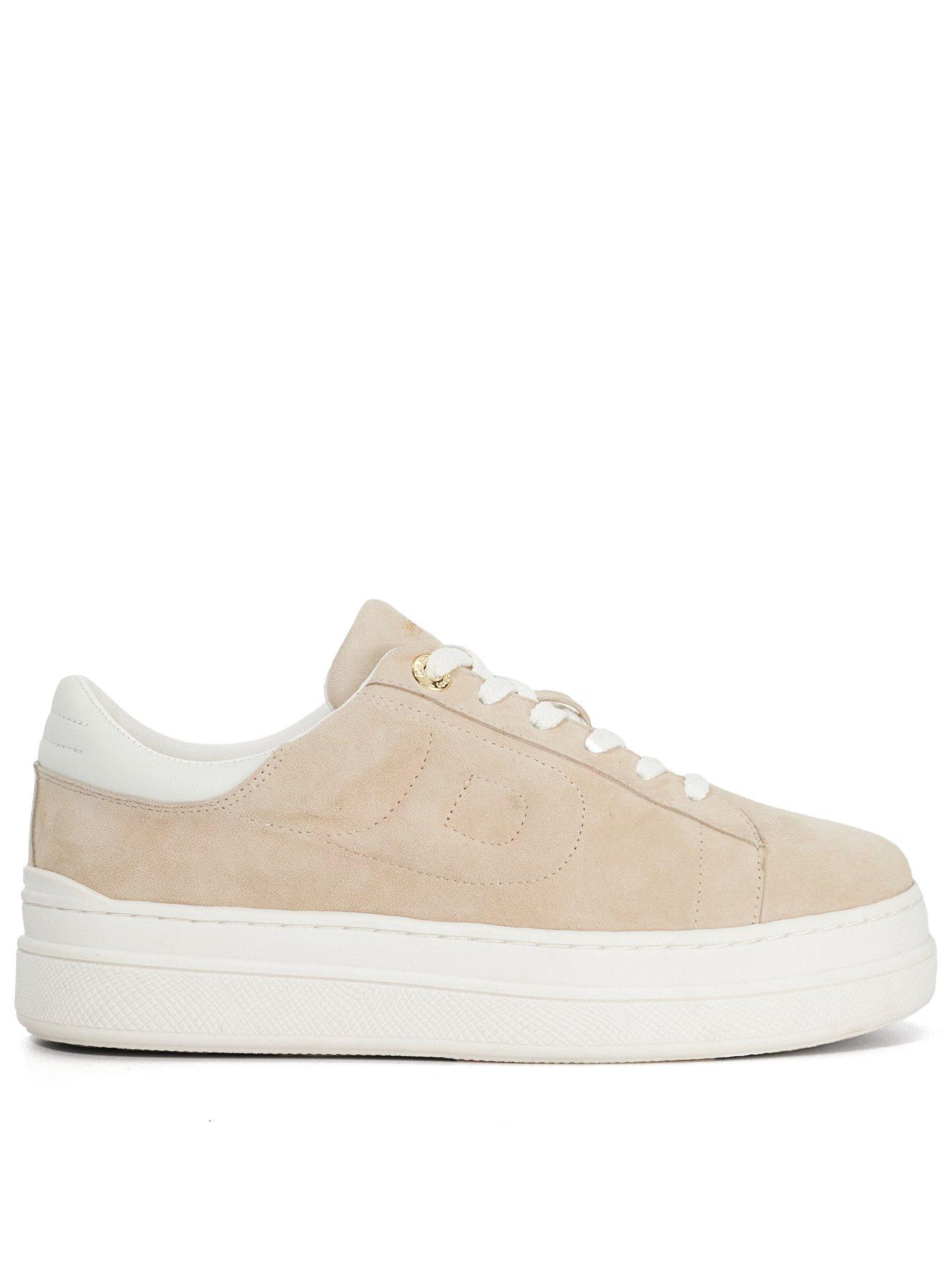  image of dune-london-eden-suede-flatform-trainers-sand
