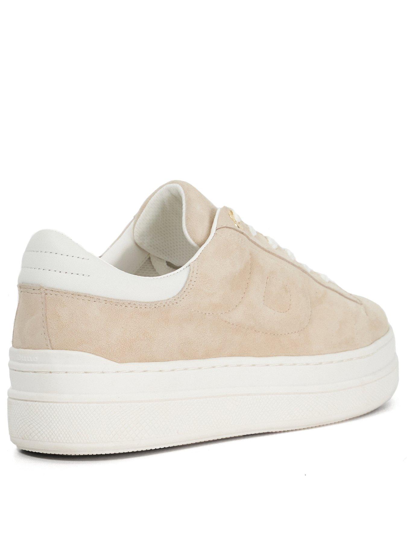  image of dune-london-eden-suede-flatform-trainers-sand