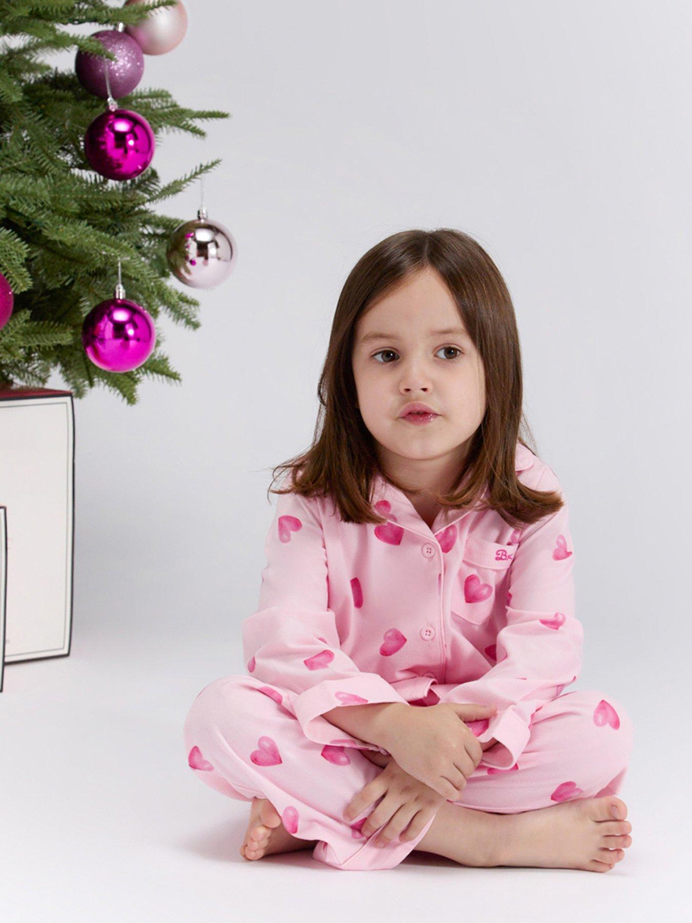  image of boux-avenue-girls-heart-print-pyjamas-in-a-bag-pink-mix