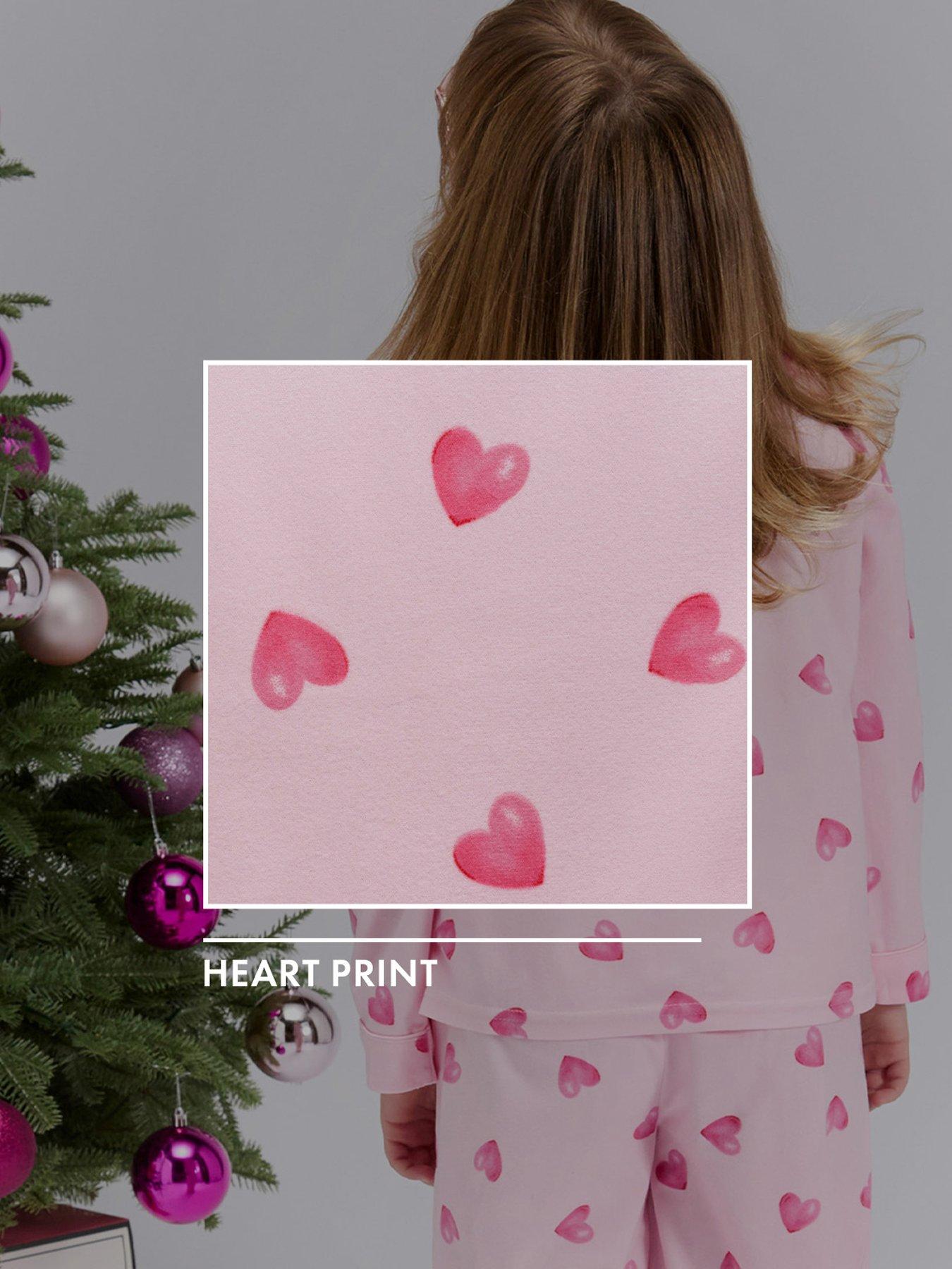  image of boux-avenue-girls-heart-print-pyjamas-in-a-bag-pink-mix