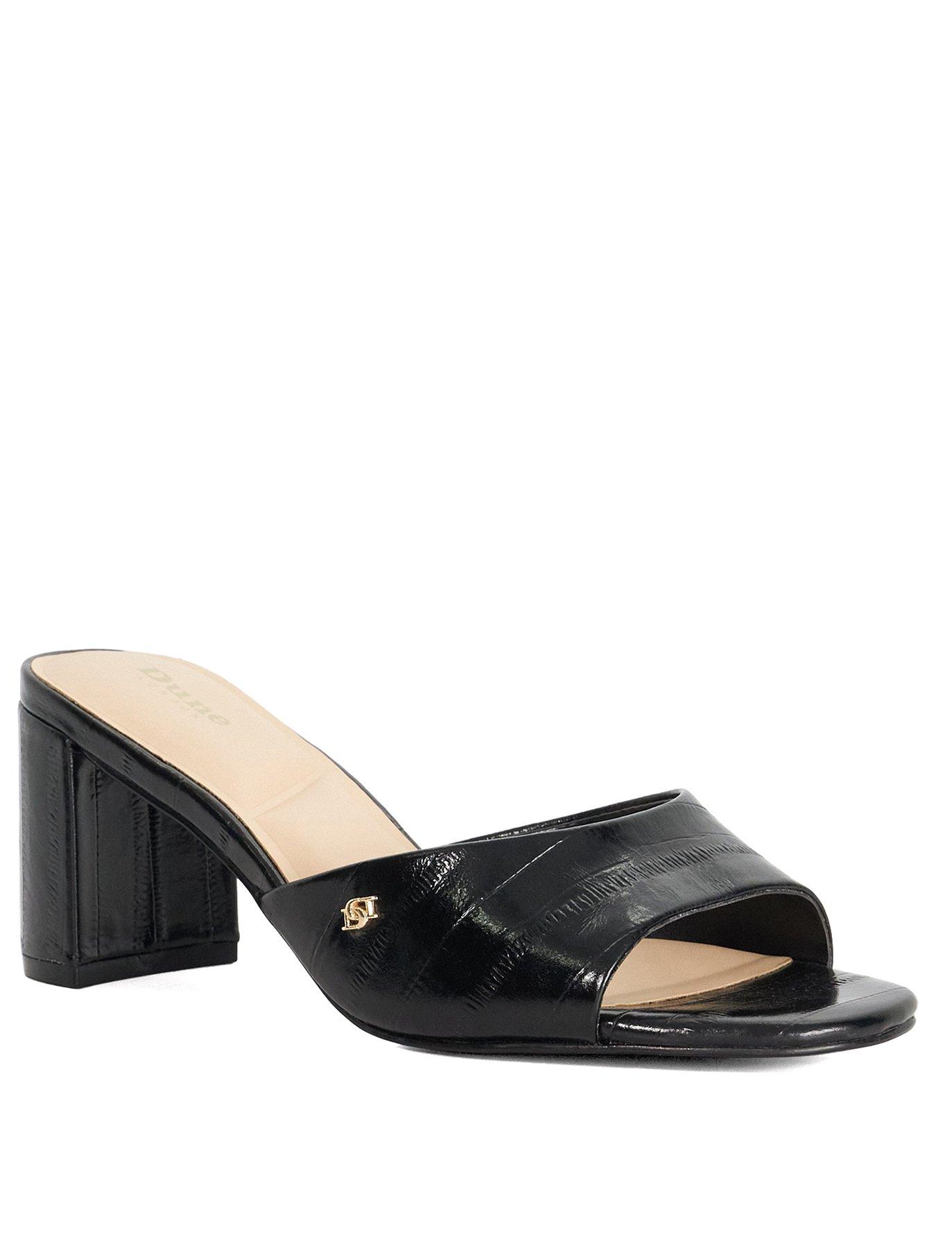 Image 2 of 5 of Dune London Marcelle Mule Block Heels - Black