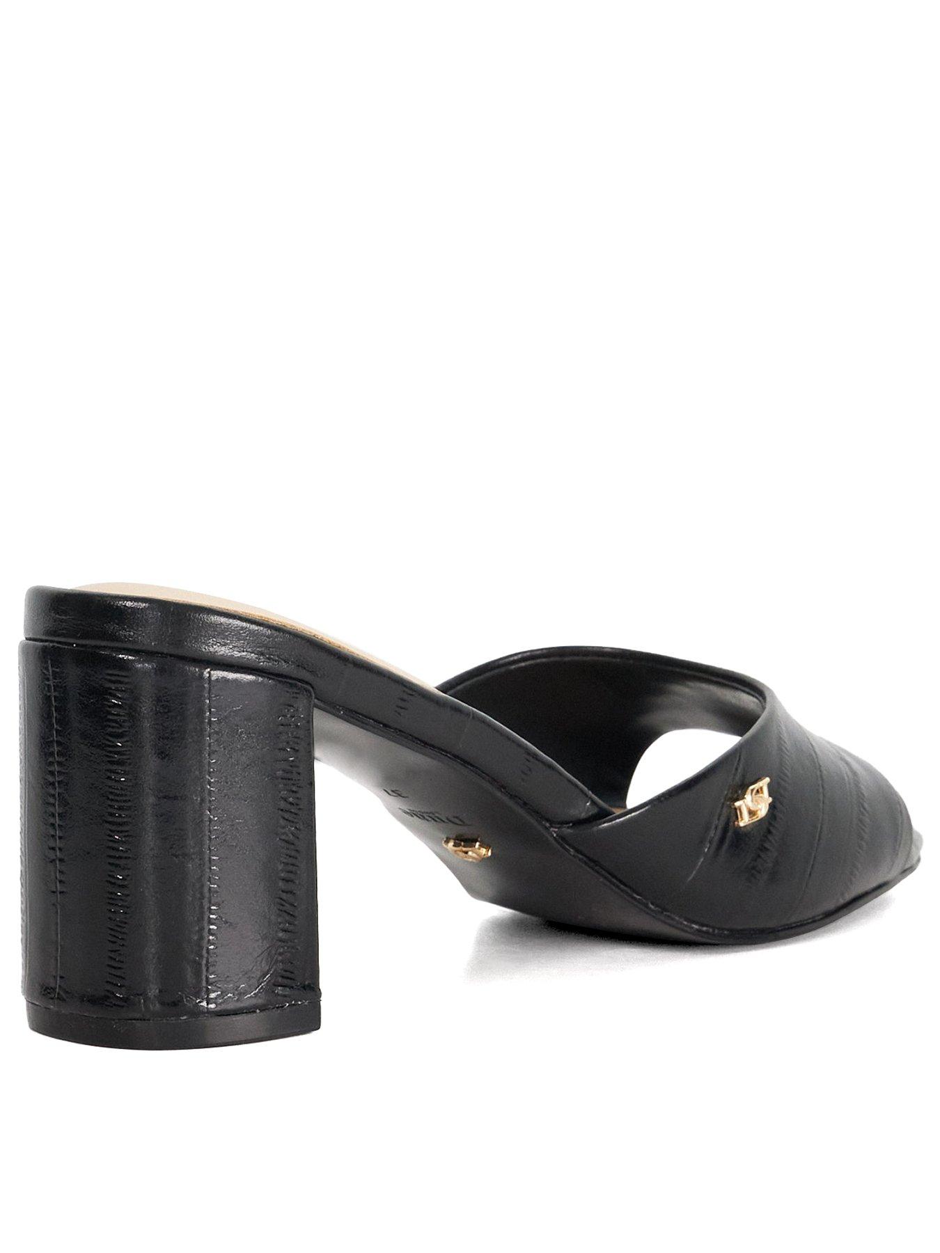 Image 3 of 5 of Dune London Marcelle Mule Block Heels - Black
