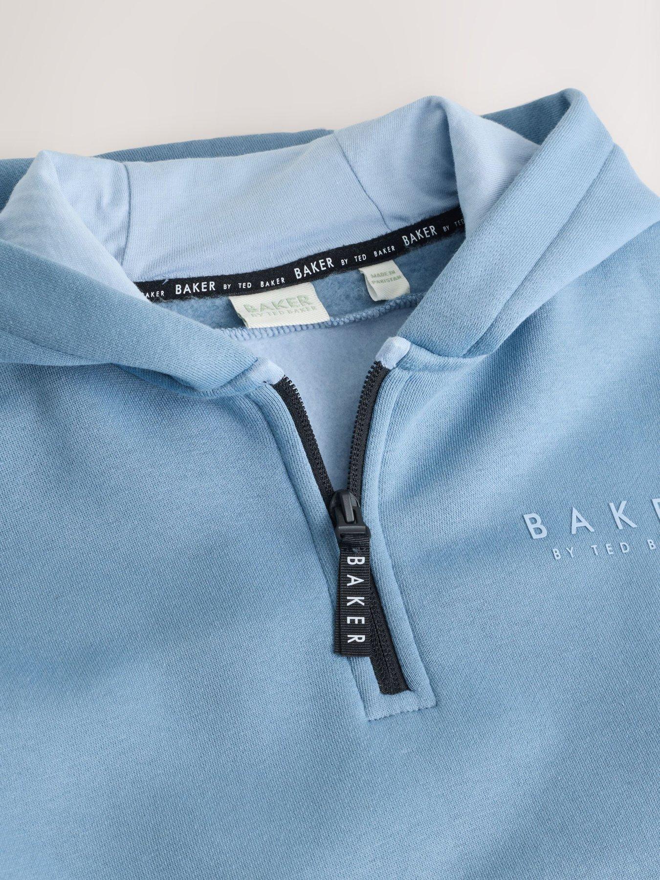 Image 4 of 7 of Ted Baker Older Boys Zip Colour Block Hoodie - Blue
