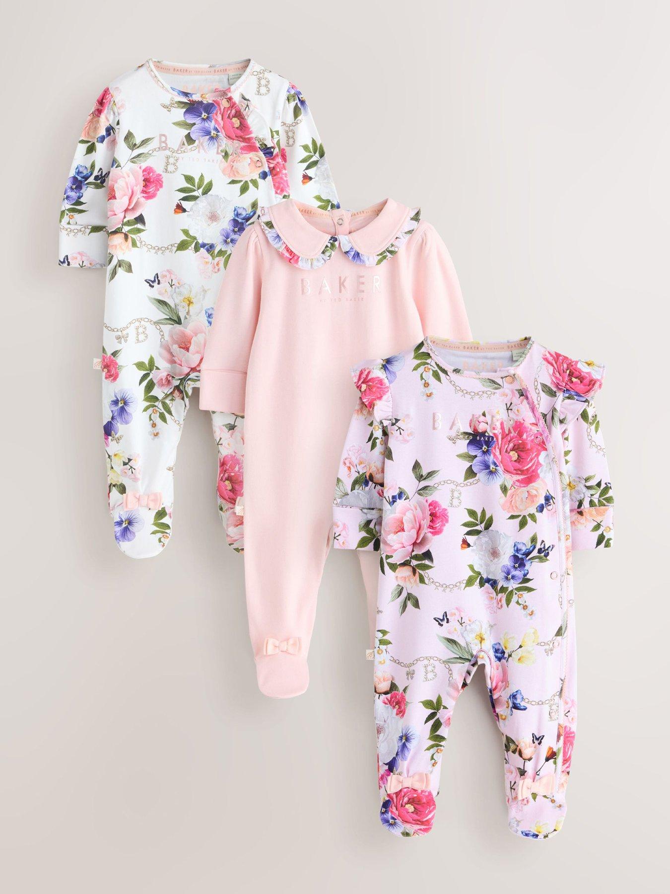 ted-baker-baby-girls-3-pack-floral-sleepsuits-multi