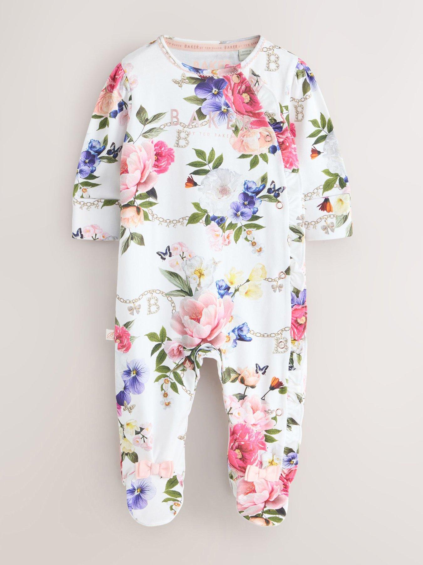 Ted Baker Baby Girls 3 Pack Floral Sleepsuits - Multi