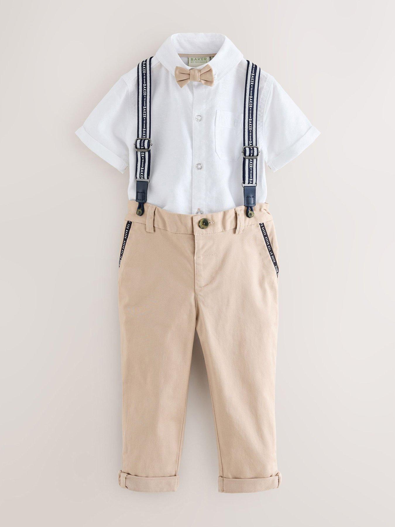  image of ted-baker-younger-boys-trouser-brace-set-whitestone