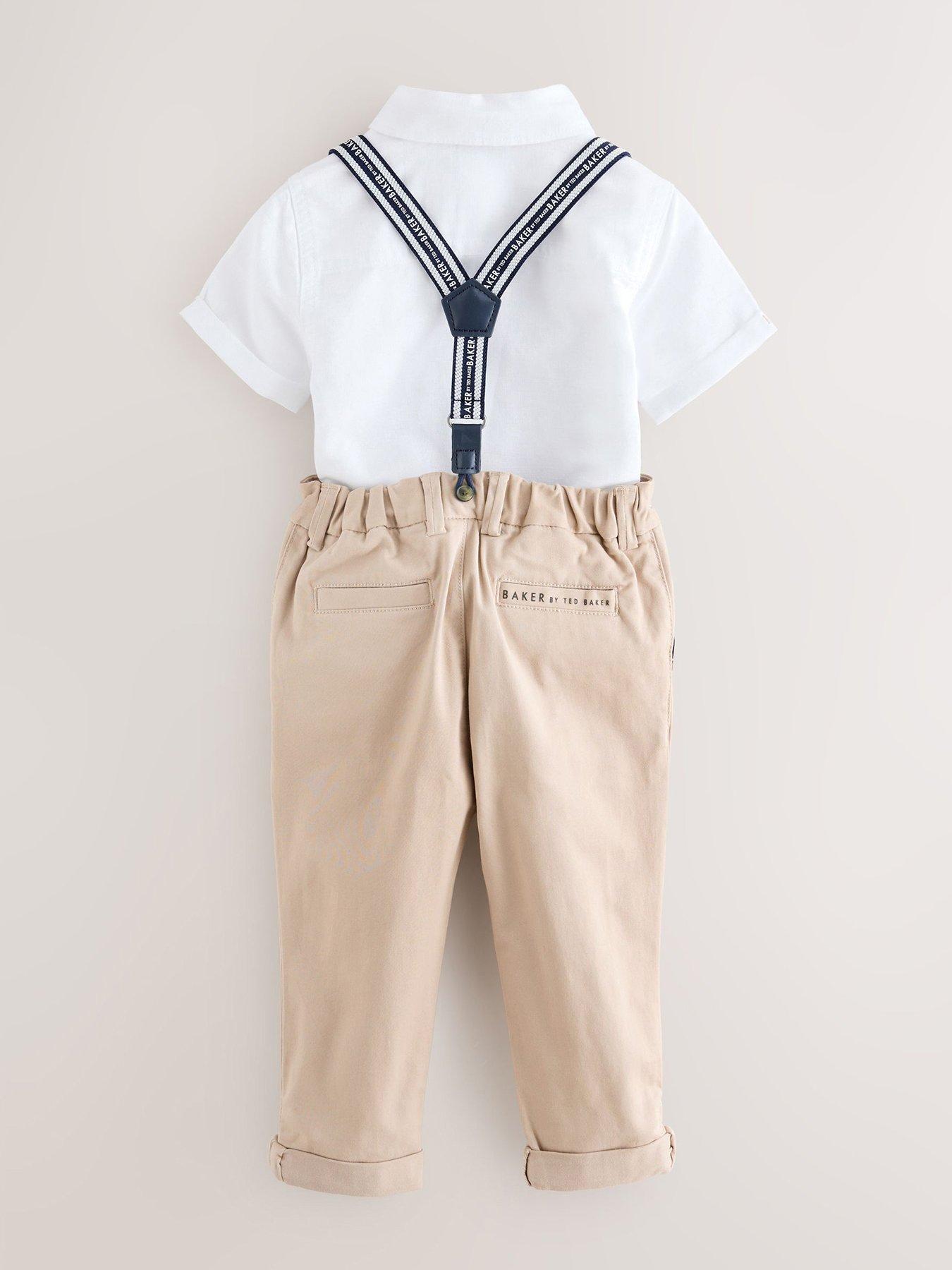  image of ted-baker-younger-boys-trouser-brace-set-whitestone