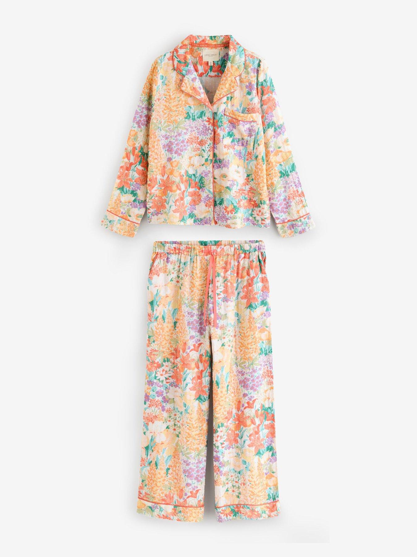 Image 4 of 5 of Laura Ashley Meaadow Button Through Pyjamas - Pink
