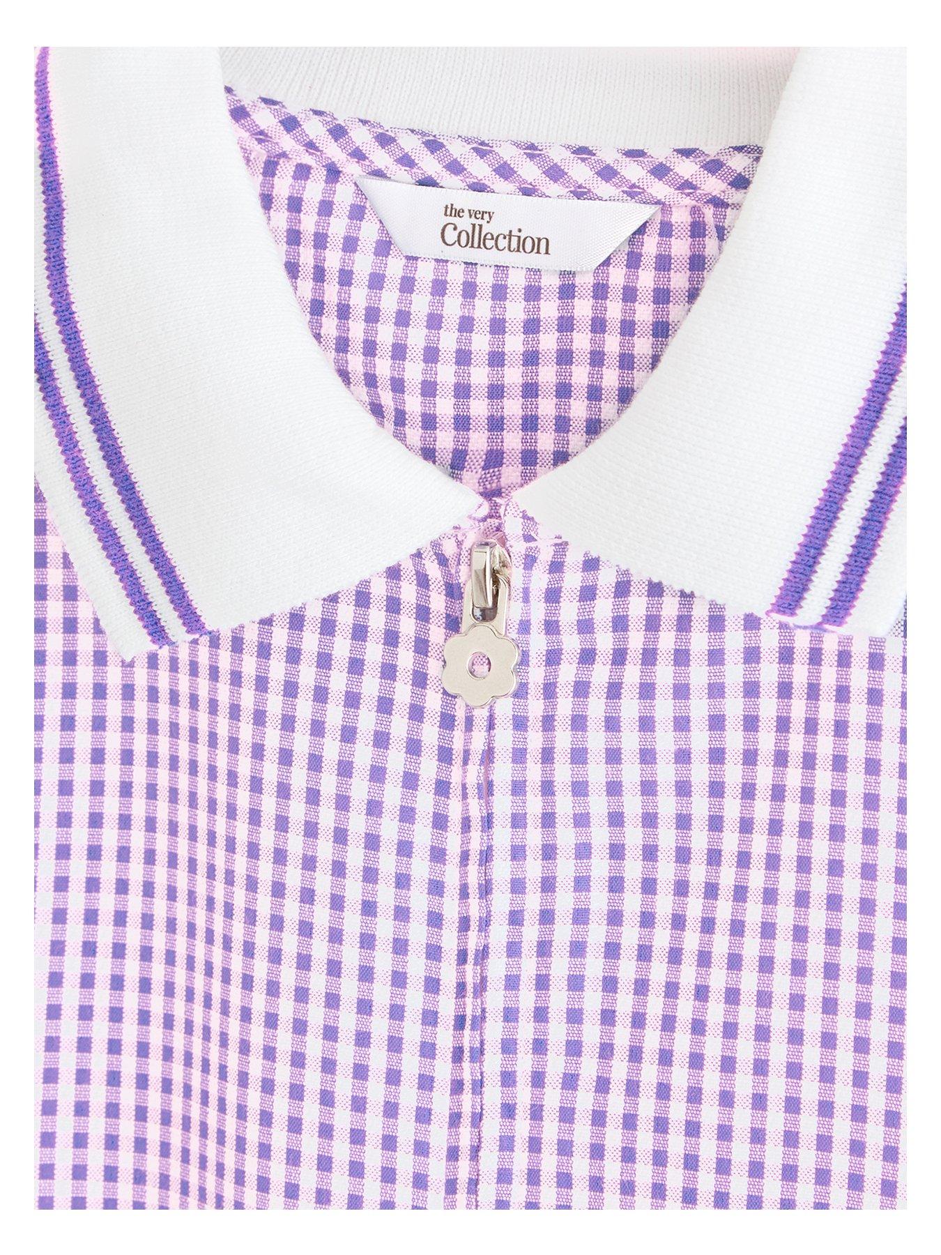 Image 3 of 4 of The Very Collection Gingham School Dress - Purple