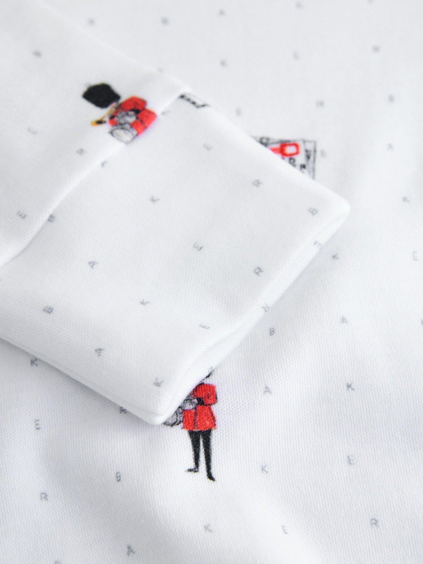 Image 4 of 6 of Ted Baker Baby Boys London Print Sleepsuit Set - White